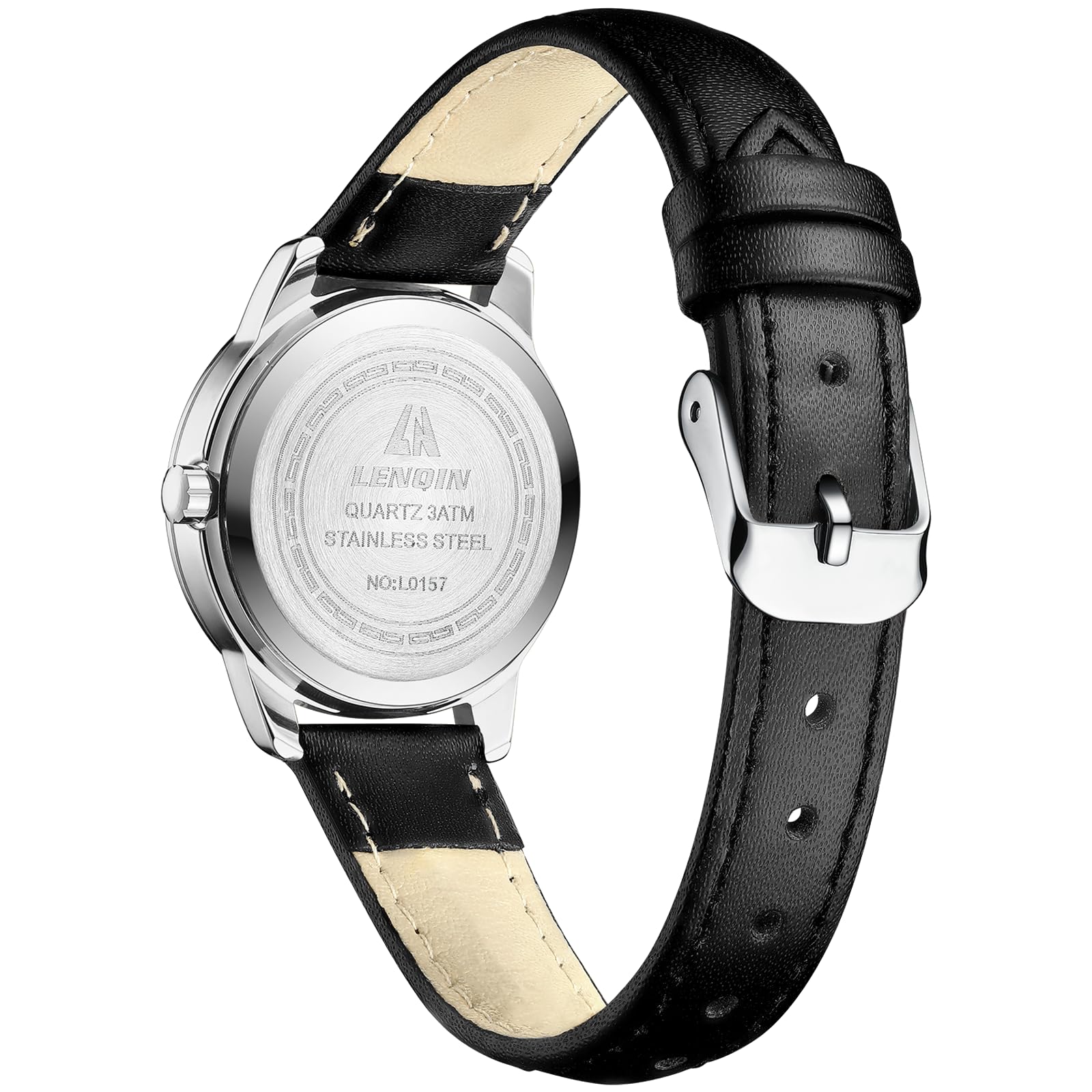 LN LENQIN Ladies Watches Analog Quartz Watch for Women Waterproof Women's Wrist Watches Easy Reader Womens Watch with Leather Strap