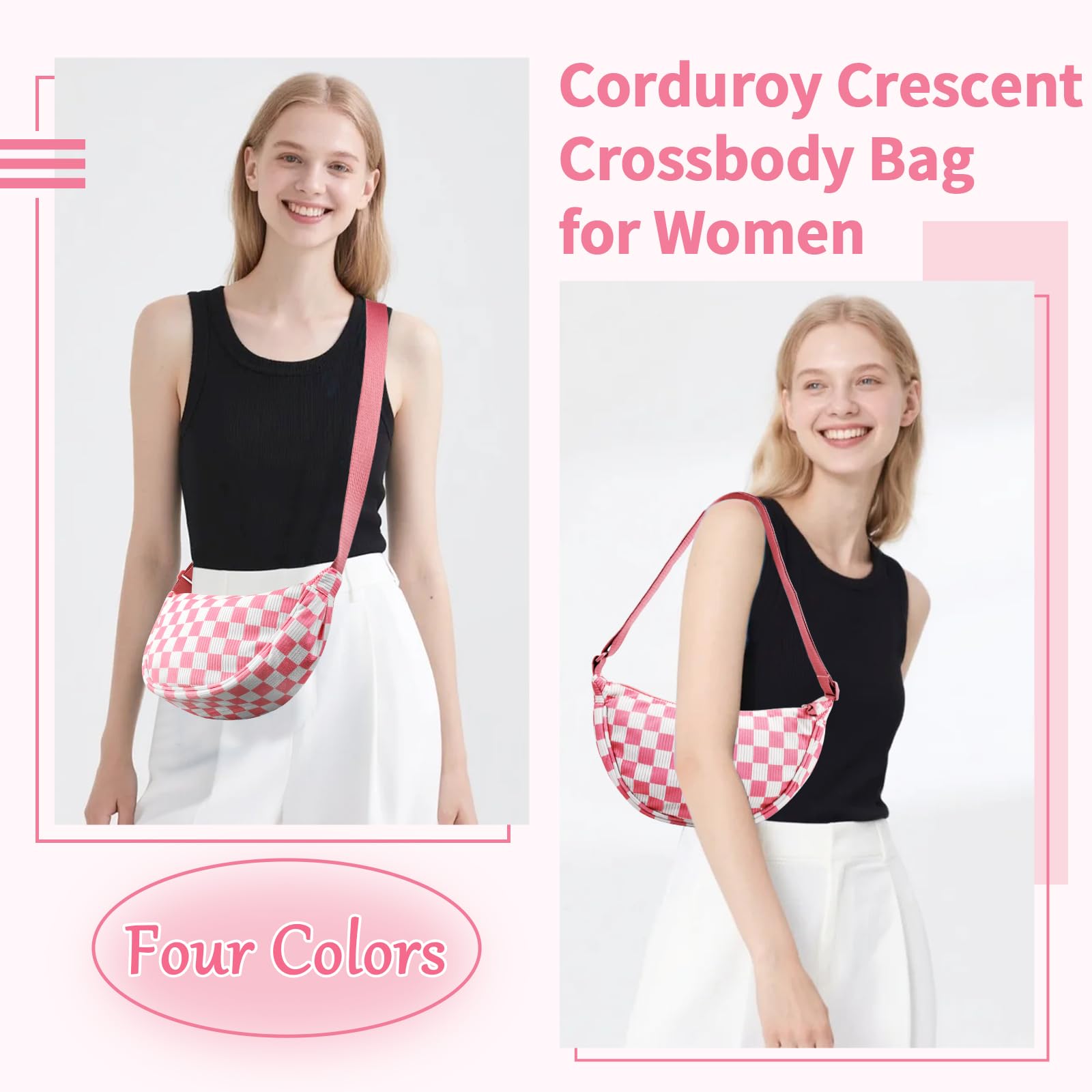Nylon Crescent Crossbody Bag for Women Purses Trendy Men,Small Travel Sling Bag Hobo