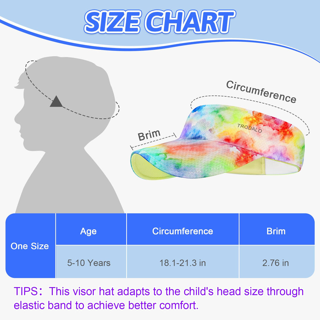 Kids Sun Visor Hats for Girls Boys, Lightweight Cooling Stretchy Visor, Packable Sports Hat for Running, Tennis, Golf
