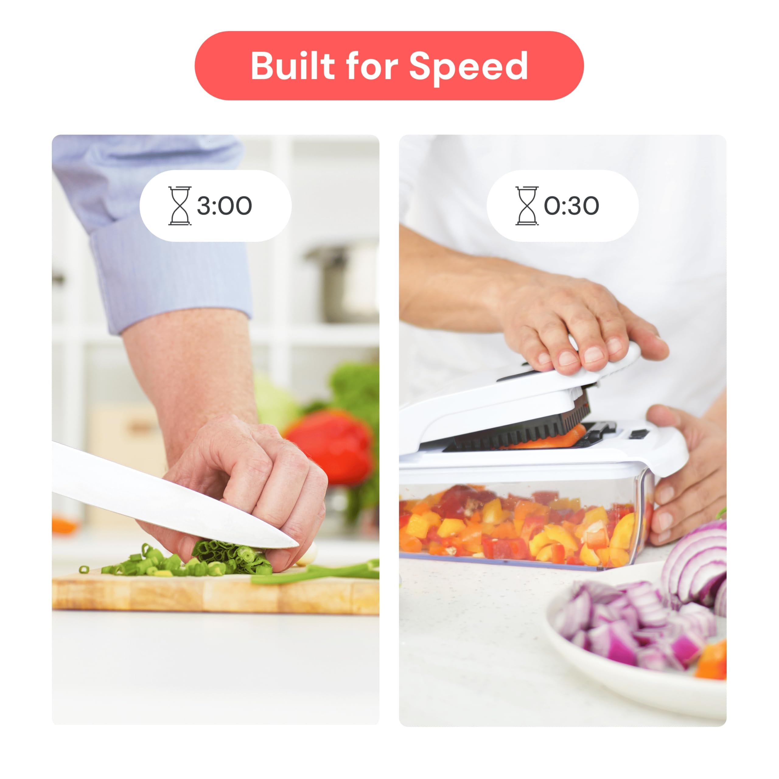 Fullstar The Original Pro Chopper - Vegetable Chopper and Spiralizer, Food Chopper with Container, Fruit Slicer, Kitchen Gadgets & Gifts, Home Essentials (4 in 1, White)