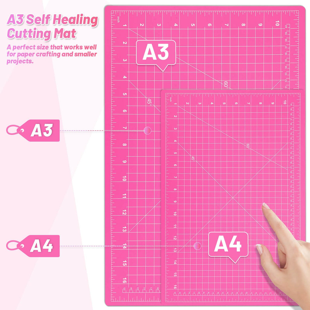 anezus Self Healing Sewing Mat, 12inch x 18inch Rotary Cutting Mat Double Sided 5-Ply Craft Cutting Board for Sewing Crafts Hobby Fabric Precision Scrapbooking Project