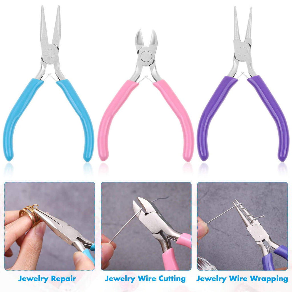 Pliers for Jewelry Making, Shynek Jewelry Pliers Set Includes Needle Nose Pliers, Round Nose Plier and Wire Cutters, Jewelry Making Tools for Jewelry Repair, Wire Wrapping, Beading and Crafts