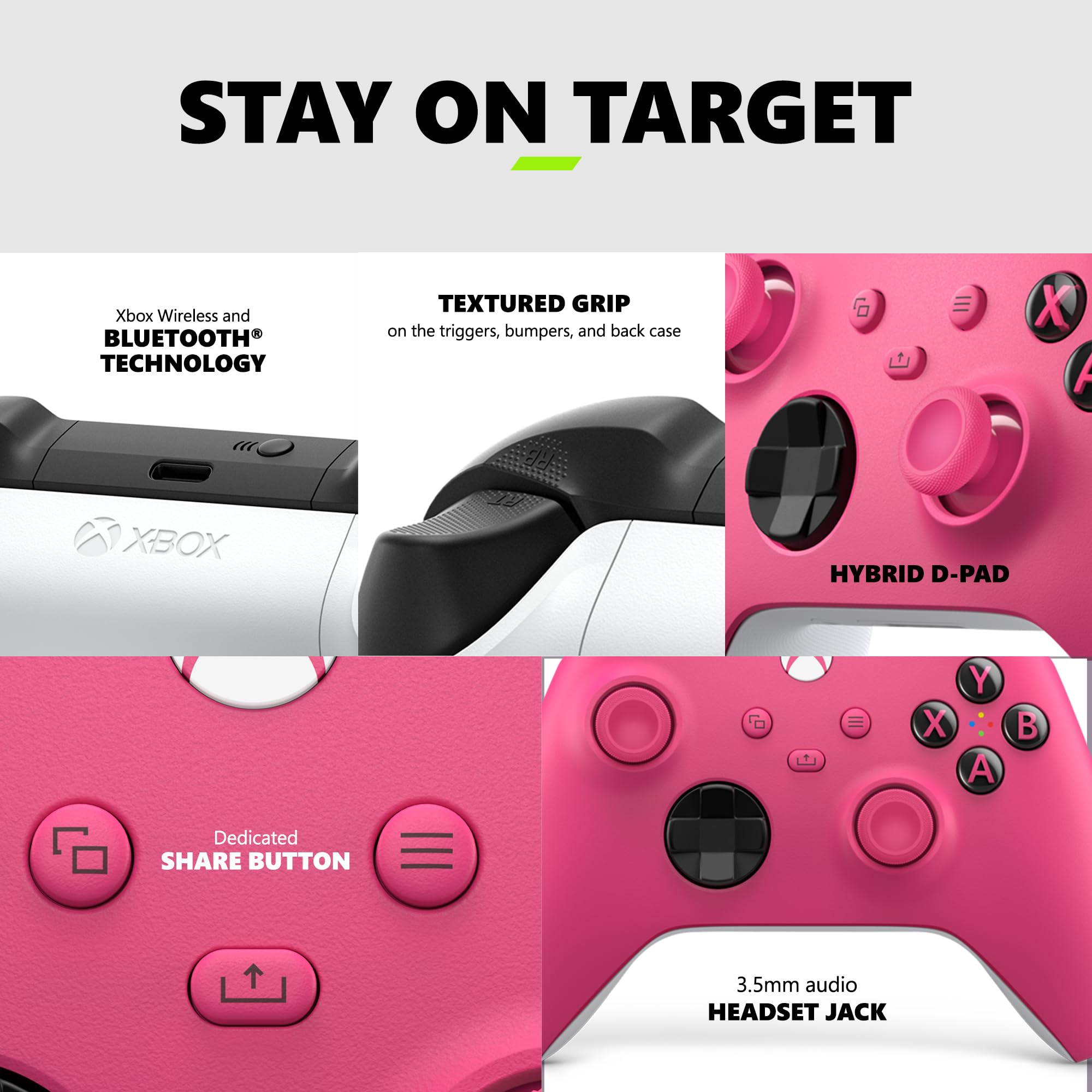 Xbox Wireless Gaming Controller | Shock Blue | Console, PC, & Android | Textured Grip | Wireless, Bluetooth, USB-C Connectivity
