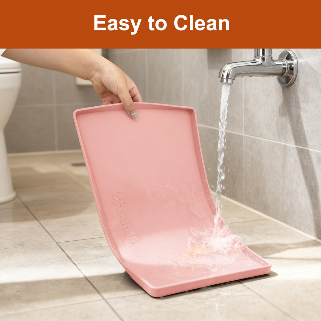 ukeetap Extra Thick Silicone Mat Waterproof with Raised Edge 34" x 22", Under Sink Mat for Kitchen & Bathroom, Kitchen Cabinet Liner, Multi-Purpose for Storage & Protection, Gray