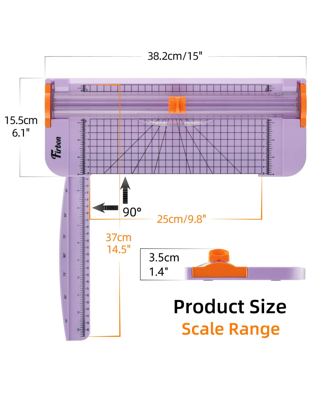 Firbon A4 Paper Cutter 12 Inch Titanium Paper Trimmer Scrapbooking Tool with Automatic Security Safeguard and Side Ruler for Craft Paper, Coupon, Label and Cardstock (Black)