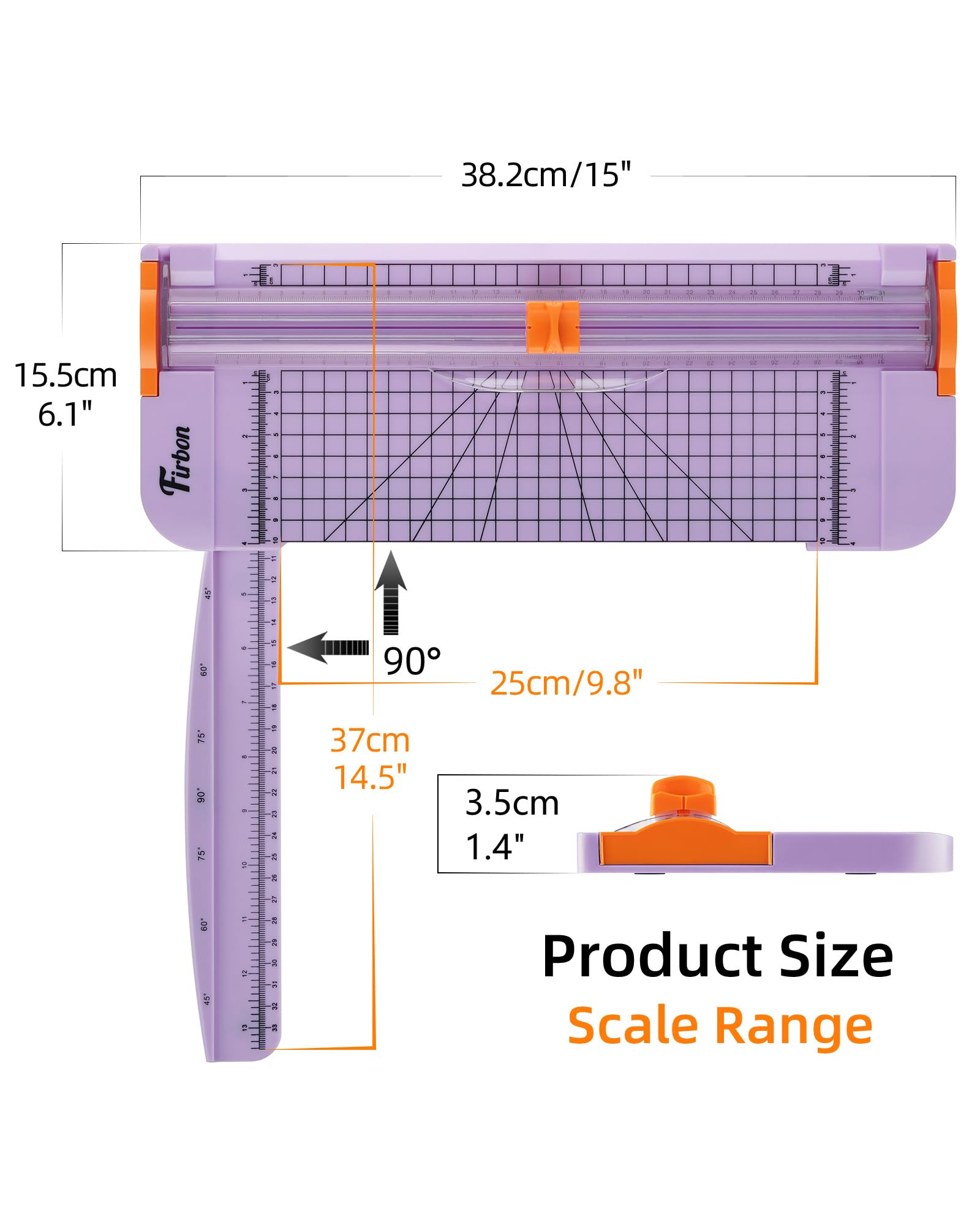 Firbon A4 Paper Cutter 12 Inch Titanium Paper Trimmer Scrapbooking Tool with Automatic Security Safeguard and Side Ruler for Craft Paper, Coupon, Label and Cardstock (Black)