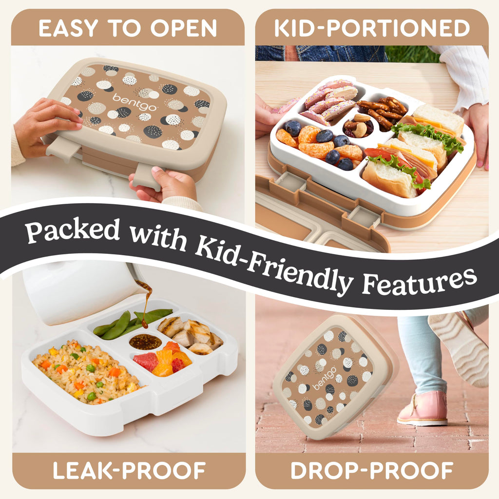 Bentgo Kids Prints Leak-Proof, 5-Compartment Bento-Style Kids Lunch Box - Ideal Portion Sizes for Ages 3-7, Durable, Drop-Proof, Dishwasher Safe, & PFAS & BPA-Free Materials (Unicorn)