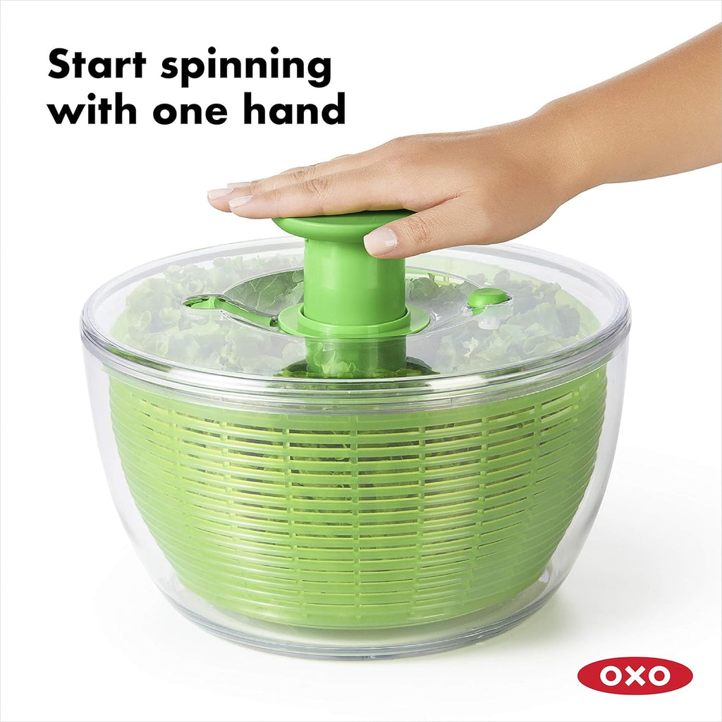 OXO Good Grips Salad Spinner | Lettuce Spinner | Fruit Washer | Fruit Washing Bowl with Strainer | Vegetable Cleaner | Salad Cleaner | Lettuce Washer | 6.22 Quart Capacity
