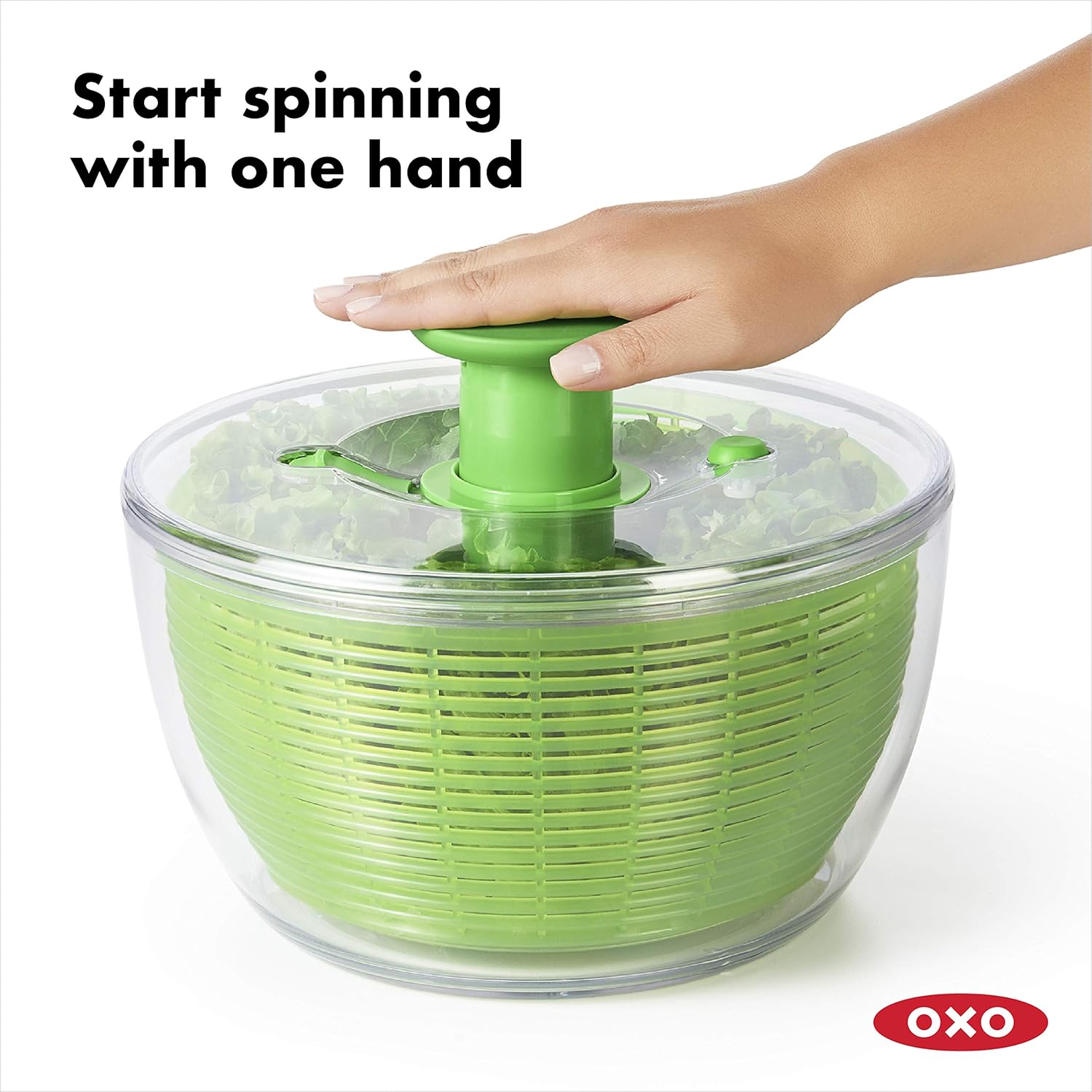 OXO Good Grips Salad Spinner | Lettuce Spinner | Fruit Washer | Fruit Washing Bowl with Strainer | Vegetable Cleaner | Salad Cleaner | Lettuce Washer | 6.22 Quart Capacity