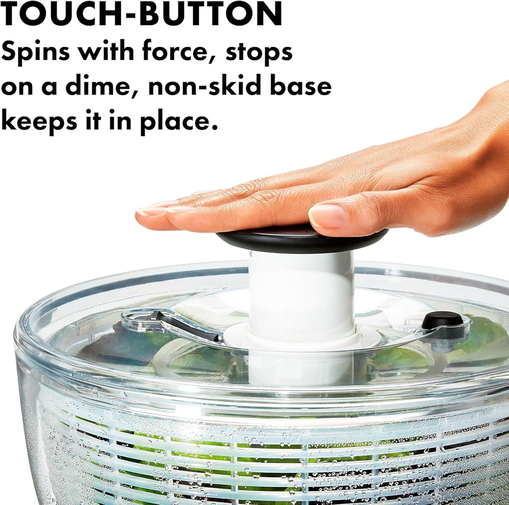 OXO Good Grips Salad Spinner | Lettuce Spinner | Fruit Washer | Fruit Washing Bowl with Strainer | Vegetable Cleaner | Salad Cleaner | Lettuce Washer | 6.22 Quart Capacity