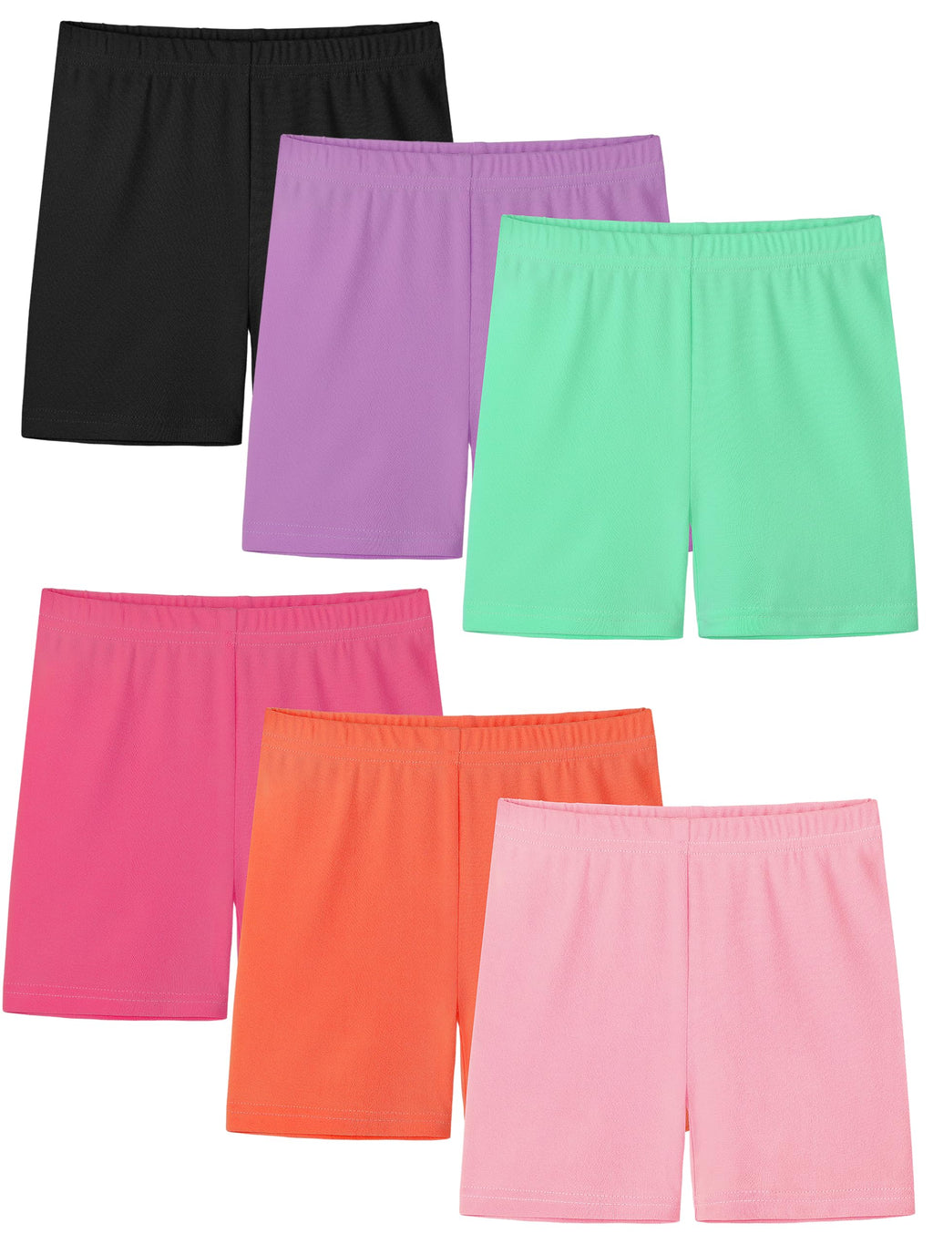Resinta 6 Pack Girls Bike Shorts Under Dress Dance Cartwheel Shorts for Toddler Kids Summer Clothes Multicolor