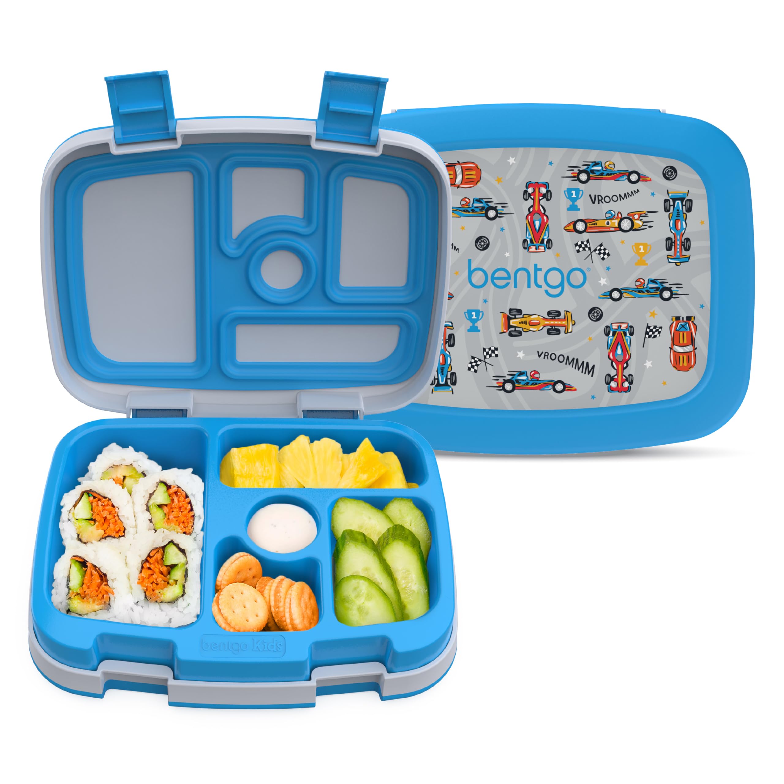Bentgo Kids Prints Leak-Proof, 5-Compartment Bento-Style Kids Lunch Box - Ideal Portion Sizes for Ages 3-7, Durable, Drop-Proof, Dishwasher Safe, & PFAS & BPA-Free Materials (Unicorn)