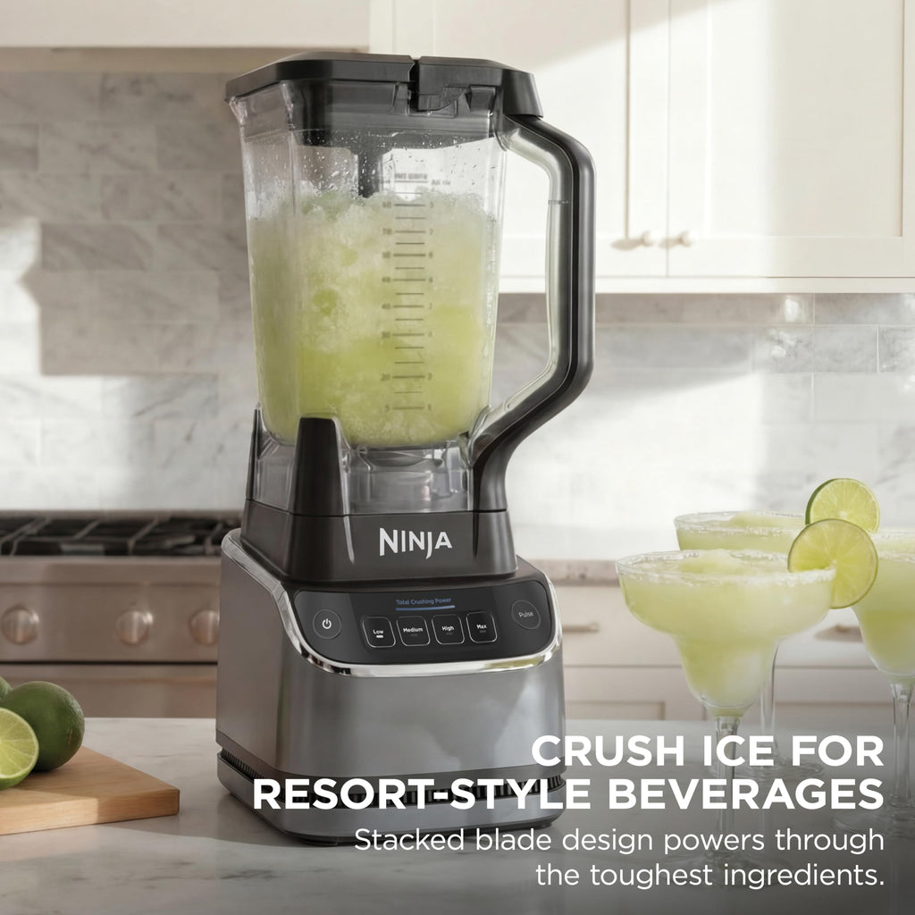 Ninja Kitchen System | All-in-One Food Processor & Blender for Smoothies | Includes Pitcher, (2) 16 oz. To-Go Cups & 8-Cup Bowl | Makes Salsa, Dough, Shakes, & Frozen Drinks | 1500W | Black | BL770