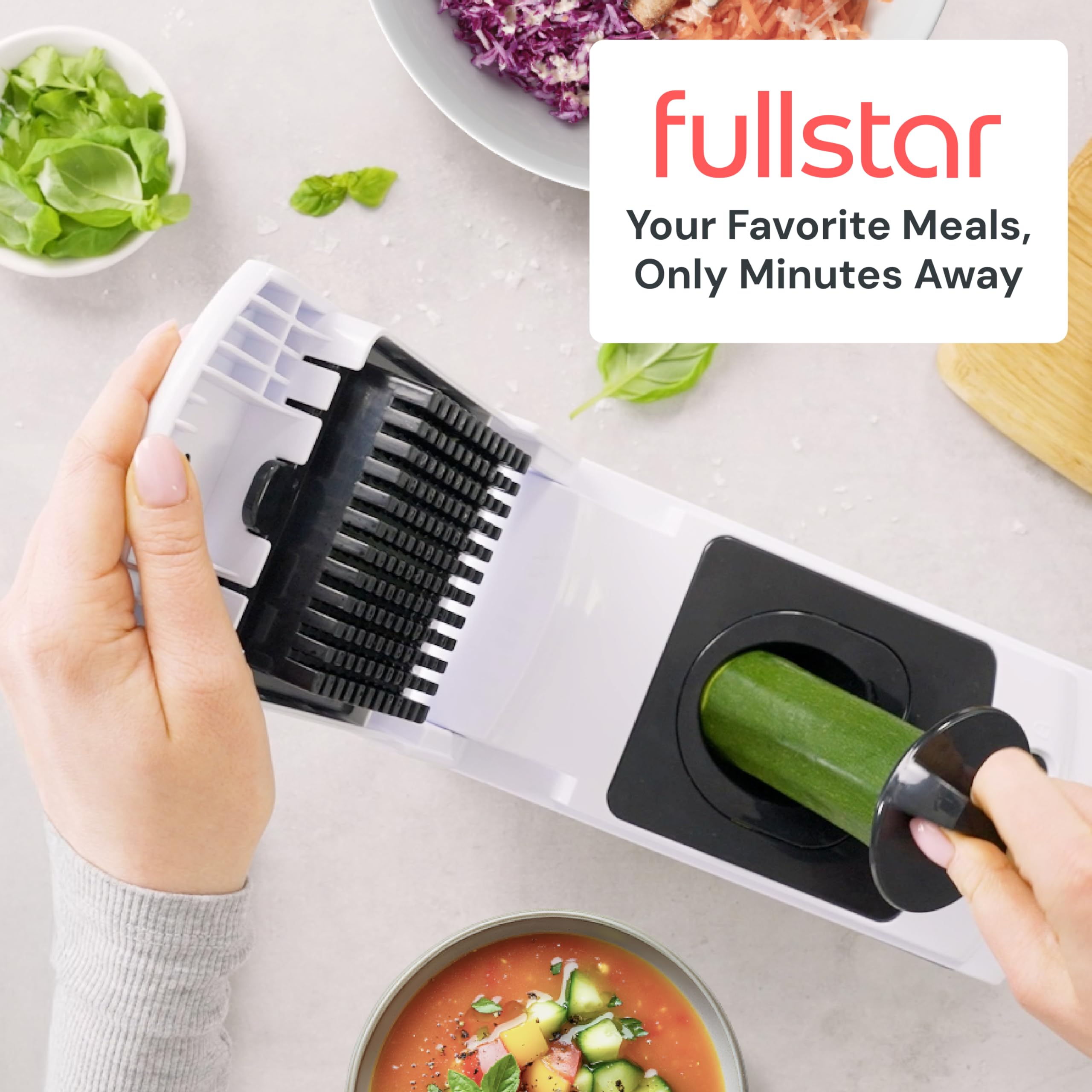 Fullstar The Original Pro Chopper - Vegetable Chopper and Spiralizer, Food Chopper with Container, Fruit Slicer, Kitchen Gadgets & Gifts, Home Essentials (4 in 1, White)