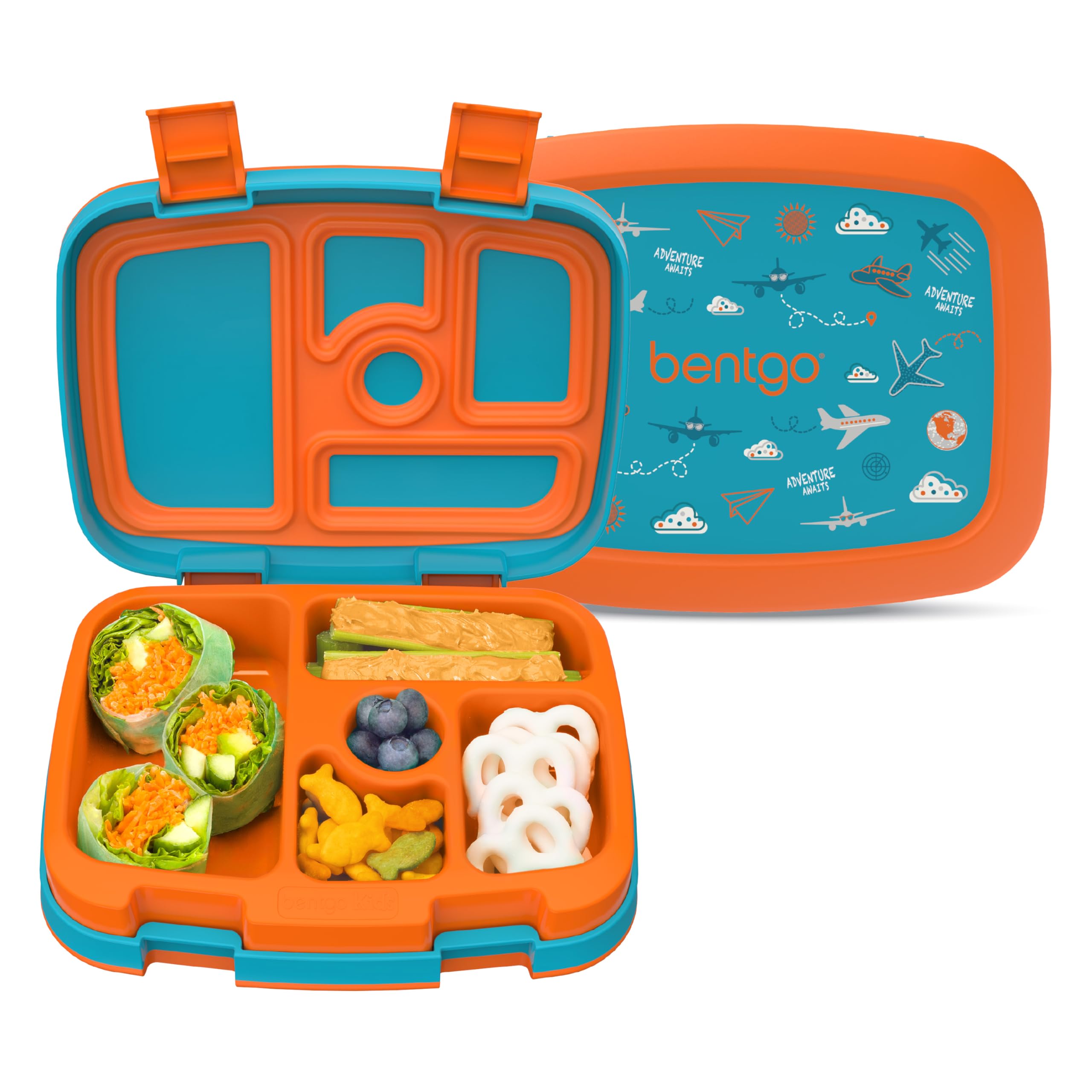 Bentgo Kids Prints Leak-Proof, 5-Compartment Bento-Style Kids Lunch Box - Ideal Portion Sizes for Ages 3-7, Durable, Drop-Proof, Dishwasher Safe, & PFAS & BPA-Free Materials (Unicorn)