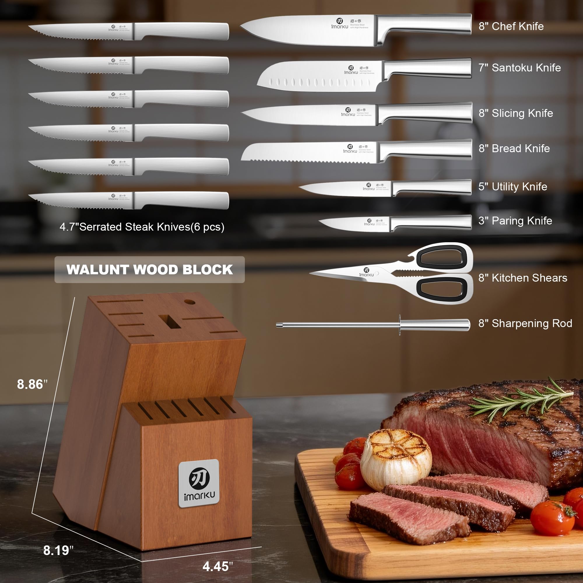 imarku Chef Knife 7 Inch Kitchen Knife Ultra Sharp Santoku Knife - High Carbon Japanese Chefs Knife, Kitchen Gadgets 2025, Apartment Essentials, Birthday Gifts for Him Her, Best Gifts for Women Men
