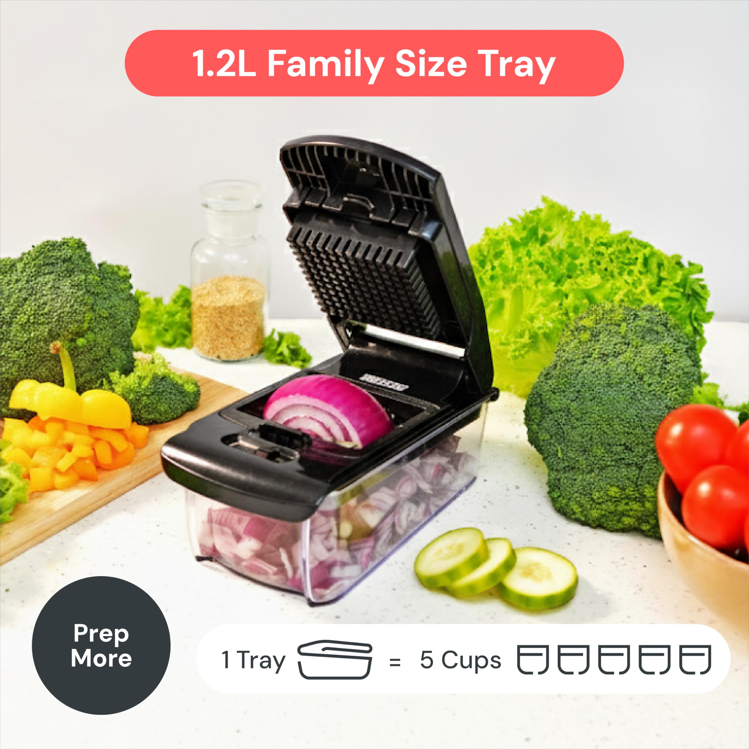 Fullstar The Original Pro Chopper - Vegetable Chopper and Spiralizer, Food Chopper with Container, Fruit Slicer, Kitchen Gadgets & Gifts, Home Essentials (4 in 1, White)