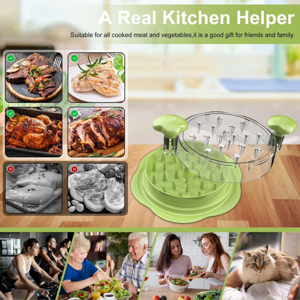 SURETIVIAN Chicken Shredder Tool Twist Large Chicken Breast Shredder with Brush&Fork, Visible Meat Shredder Machine, Strong Anti-Slip Strip, Ergonomic Handle, BPA Free, Suitable for Pork Beef Chicken