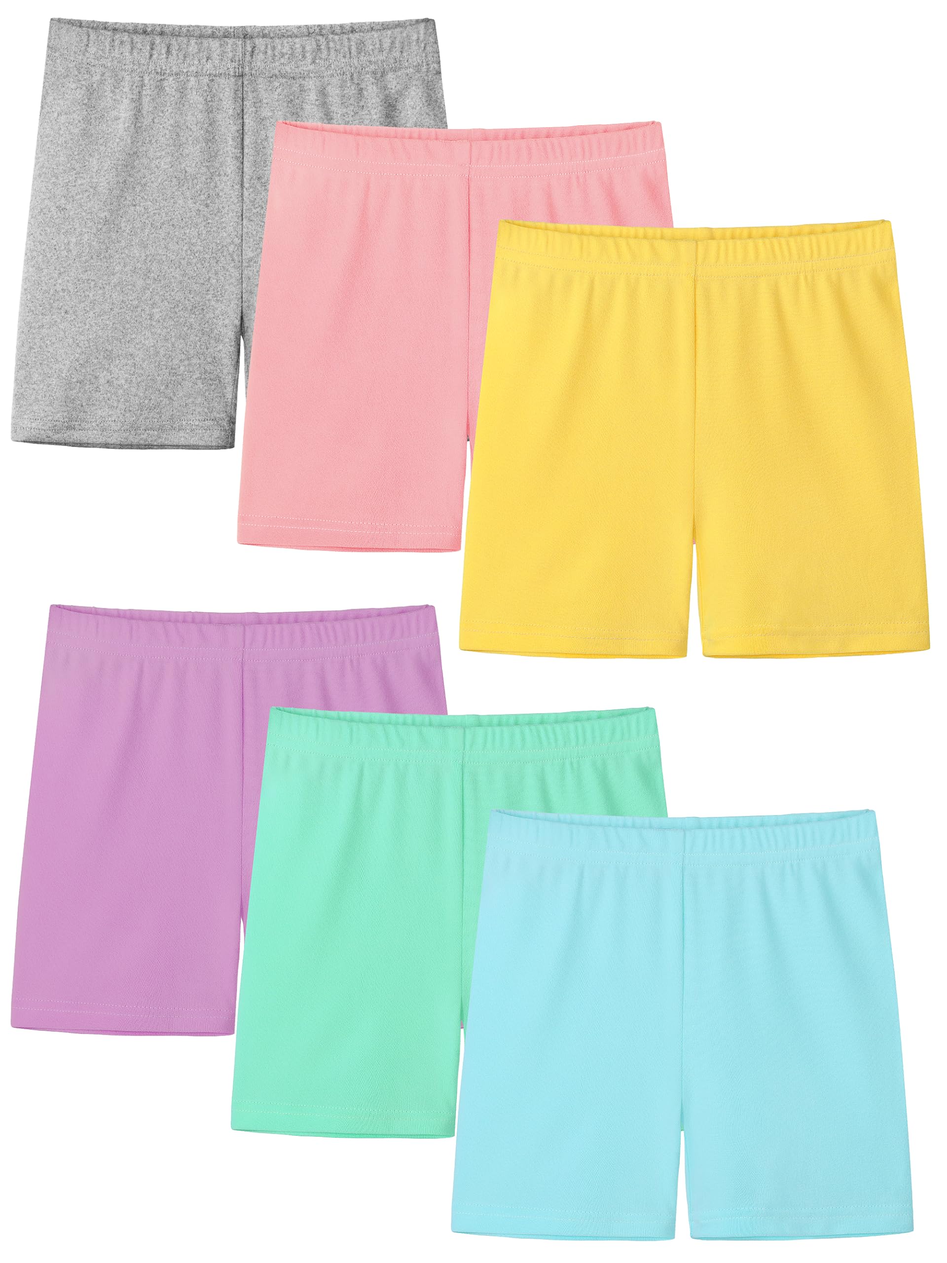 Resinta 6 Pack Girls Bike Shorts Under Dress Dance Cartwheel Shorts for Toddler Kids Summer Clothes Multicolor
