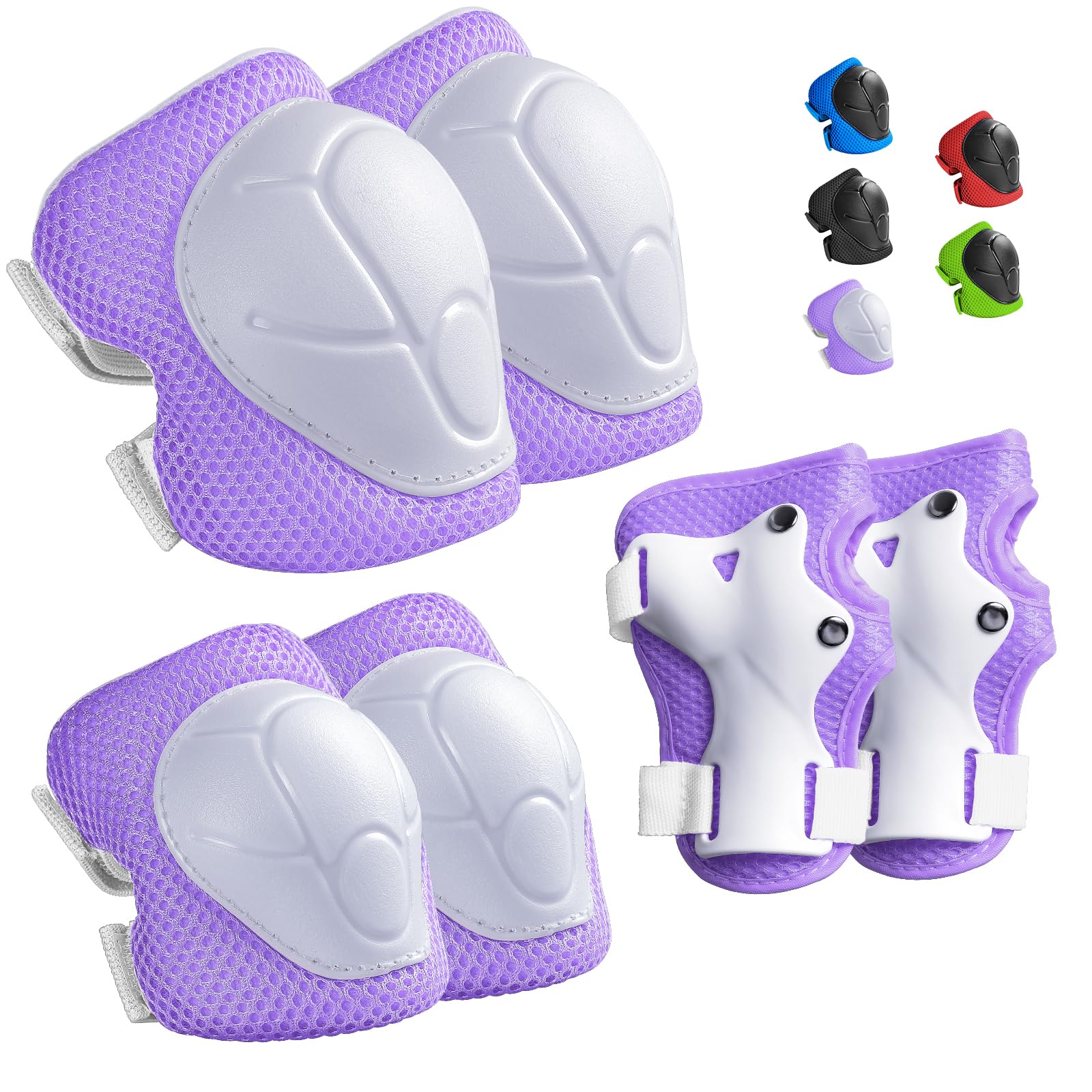 Wemfg Kids Protective Gear Set Knee Pads for Kids 3-14 Years Toddler Knee and Elbow Pads with Wrist Guards 3 in 1 for Skating Cycling Bike Rollerblading Scooter