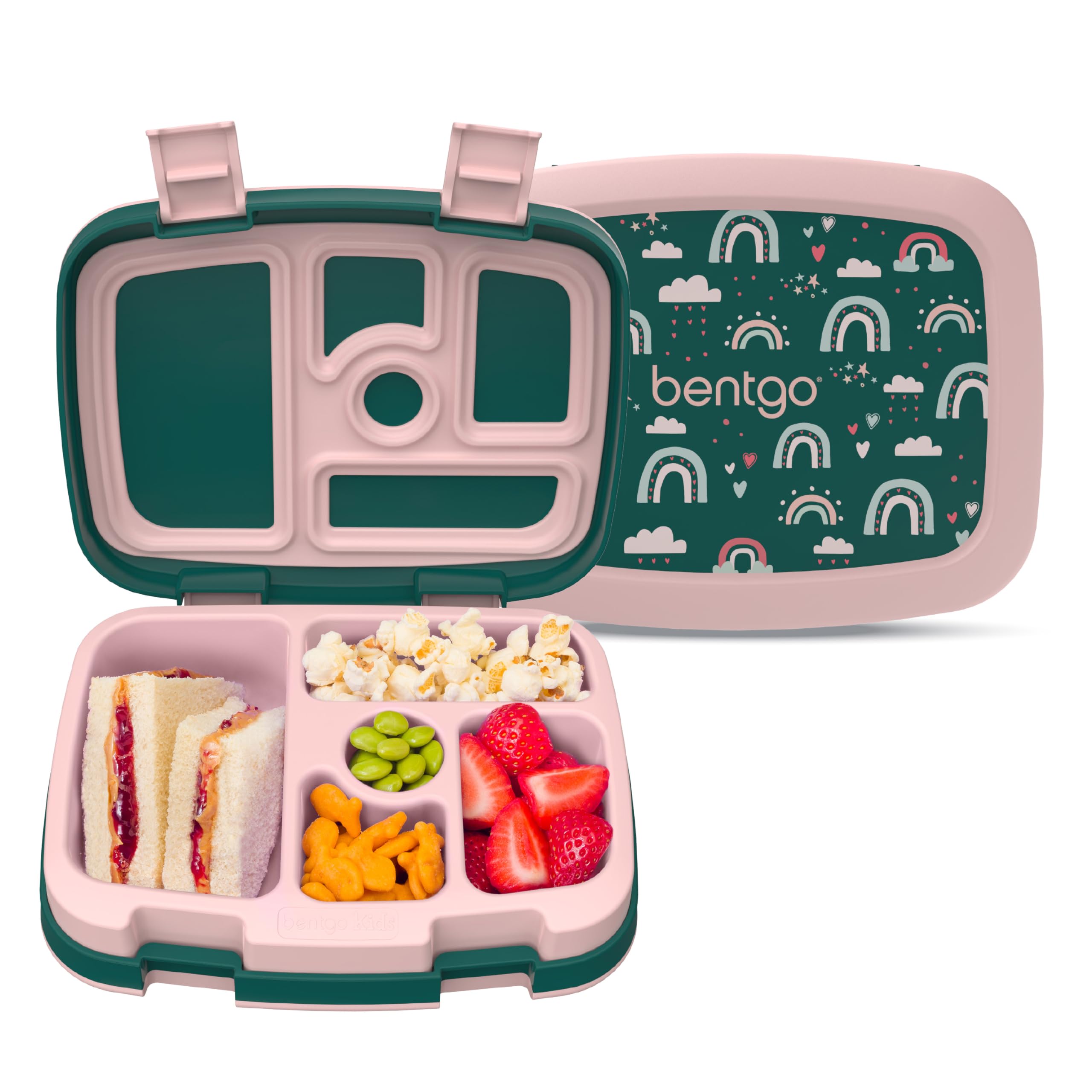 Bentgo Kids Prints Leak-Proof, 5-Compartment Bento-Style Kids Lunch Box - Ideal Portion Sizes for Ages 3-7, Durable, Drop-Proof, Dishwasher Safe, & PFAS & BPA-Free Materials (Unicorn)