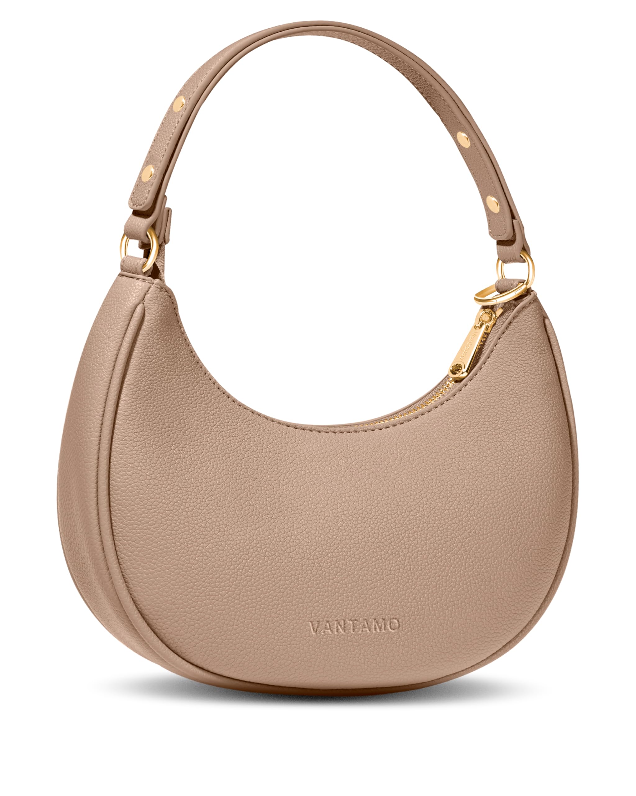 Vantamo Crescent Bags For Women with RFID Protection, Half Moon Clutch Purses for Women with Anti-Theft Clip for Extra Safety