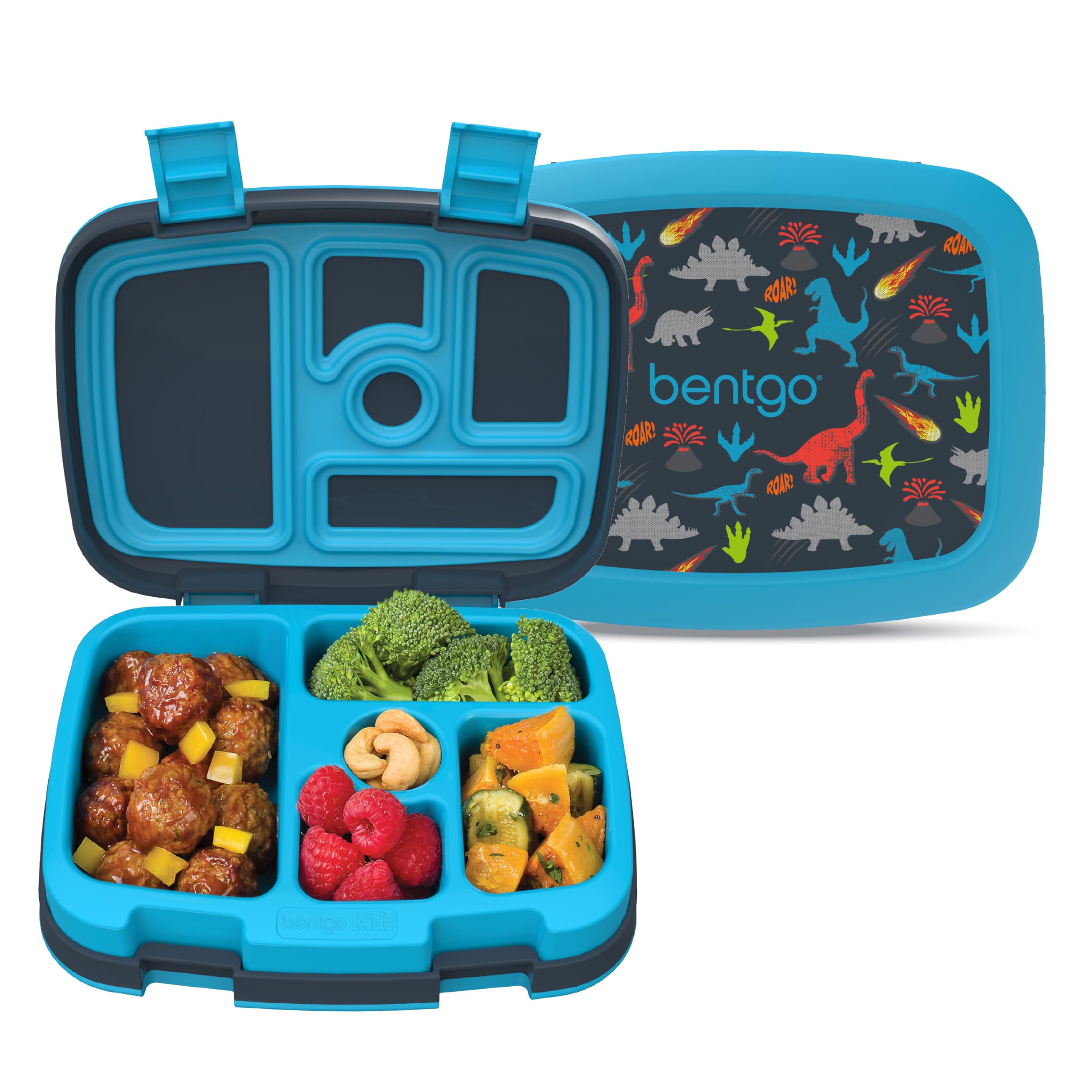 Bentgo Kids Prints Leak-Proof, 5-Compartment Bento-Style Kids Lunch Box - Ideal Portion Sizes for Ages 3-7, Durable, Drop-Proof, Dishwasher Safe, & PFAS & BPA-Free Materials (Unicorn)