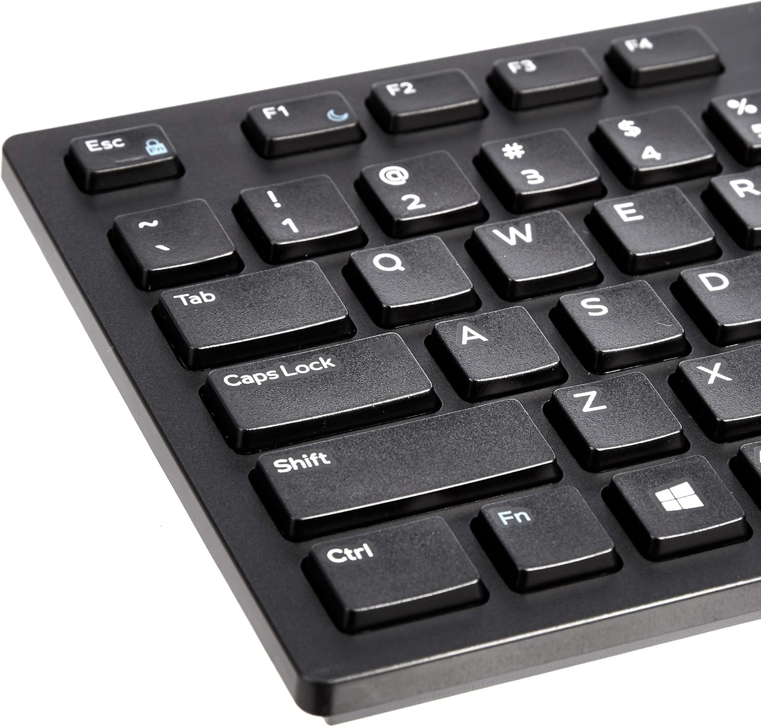 Amazon Basics Teclado QWERTY con cable, tamaño completo, negro