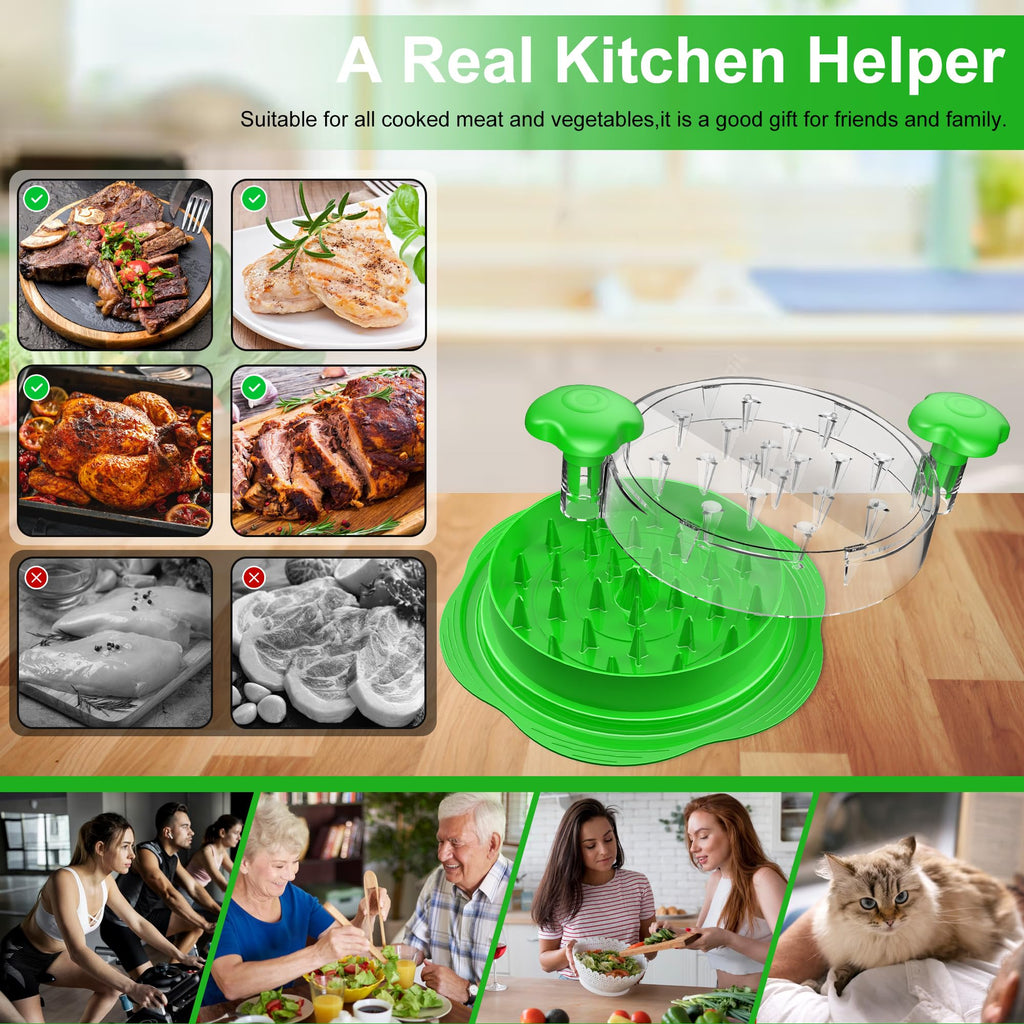 SURETIVIAN Chicken Shredder Tool Twist Large Chicken Breast Shredder with Brush&Fork, Visible Meat Shredder Machine, Strong Anti-Slip Strip, Ergonomic Handle, BPA Free, Suitable for Pork Beef Chicken