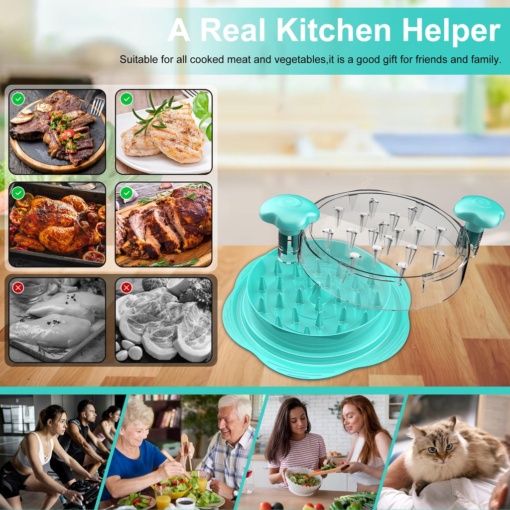 SURETIVIAN Chicken Shredder Tool Twist Large Chicken Breast Shredder with Brush&Fork, Visible Meat Shredder Machine, Strong Anti-Slip Strip, Ergonomic Handle, BPA Free, Suitable for Pork Beef Chicken
