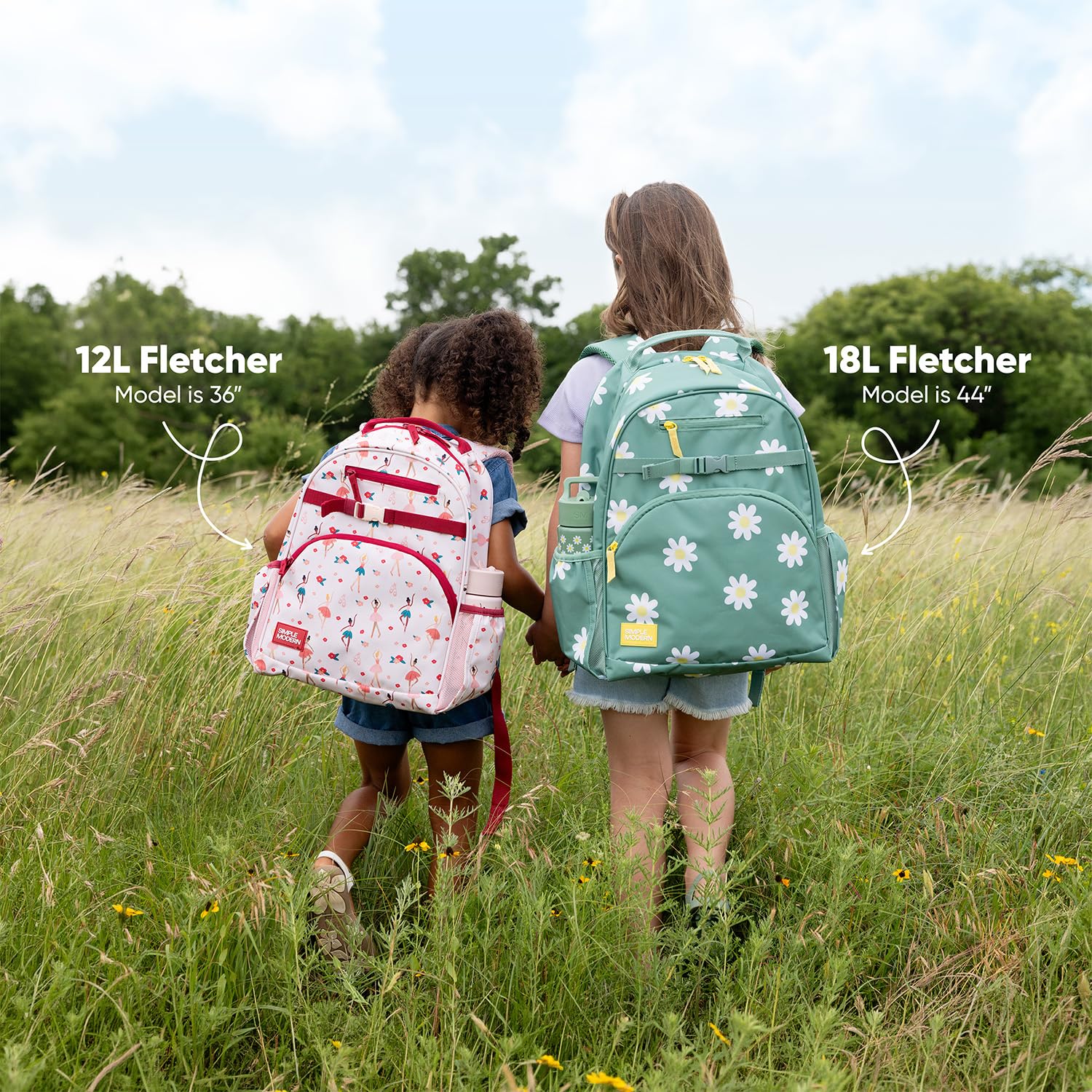 Simple Modern Medium Disney Toddler Backpack for School Girls and Boys | Kindergarten Elementary Kids Backpack | Fletcher Collection | Kids - 15" tall | Princess Rainbows