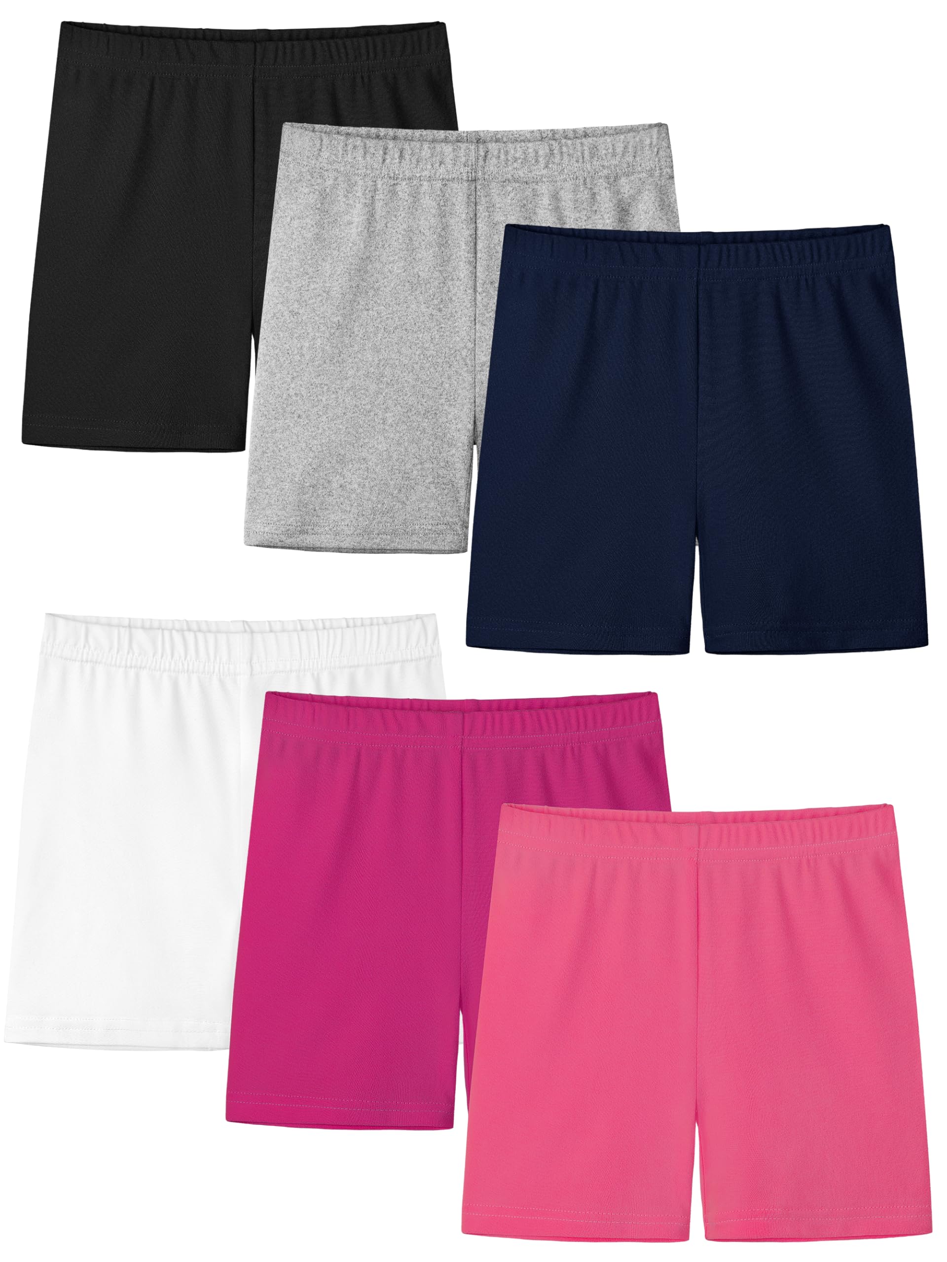 Resinta 6 Pack Girls Bike Shorts Under Dress Dance Cartwheel Shorts for Toddler Kids Summer Clothes Multicolor