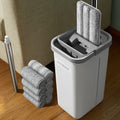 JOYMOOP Mop and Bucket Set, Hands-Free Flat Floor Mop with 3 Washable Microfiber Pads, Wet and Dry Use, Ideal for Home and Commercial Floor Cleaning