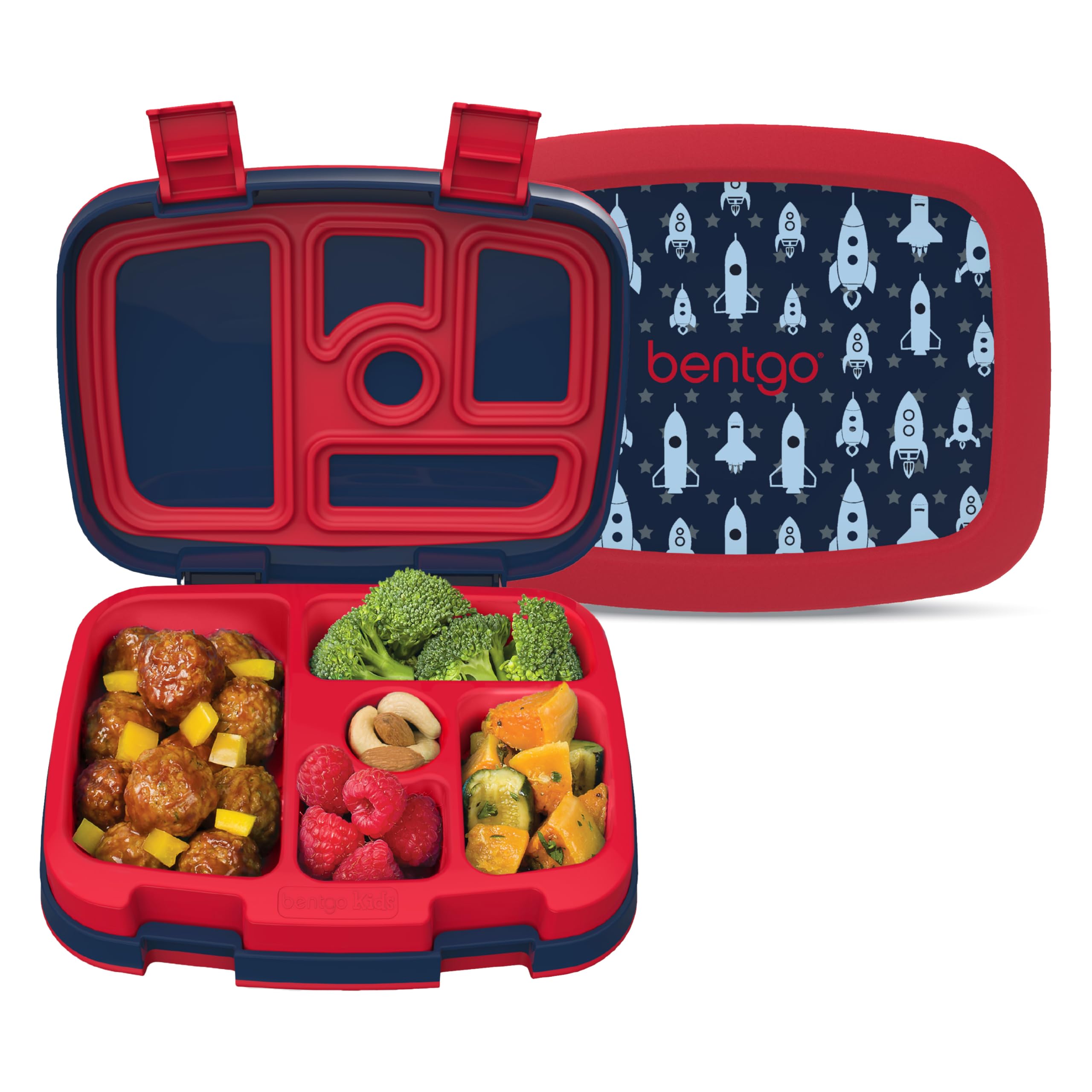 Bentgo Kids Prints Leak-Proof, 5-Compartment Bento-Style Kids Lunch Box - Ideal Portion Sizes for Ages 3-7, Durable, Drop-Proof, Dishwasher Safe, & PFAS & BPA-Free Materials (Unicorn)