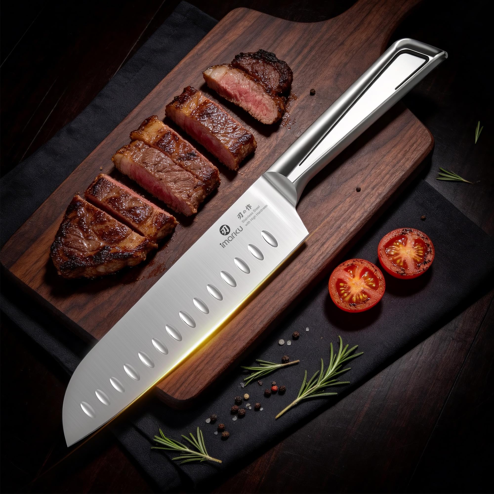 imarku Chef Knife 7 Inch Kitchen Knife Ultra Sharp Santoku Knife - High Carbon Japanese Chefs Knife, Kitchen Gadgets 2025, Apartment Essentials, Birthday Gifts for Him Her, Best Gifts for Women Men