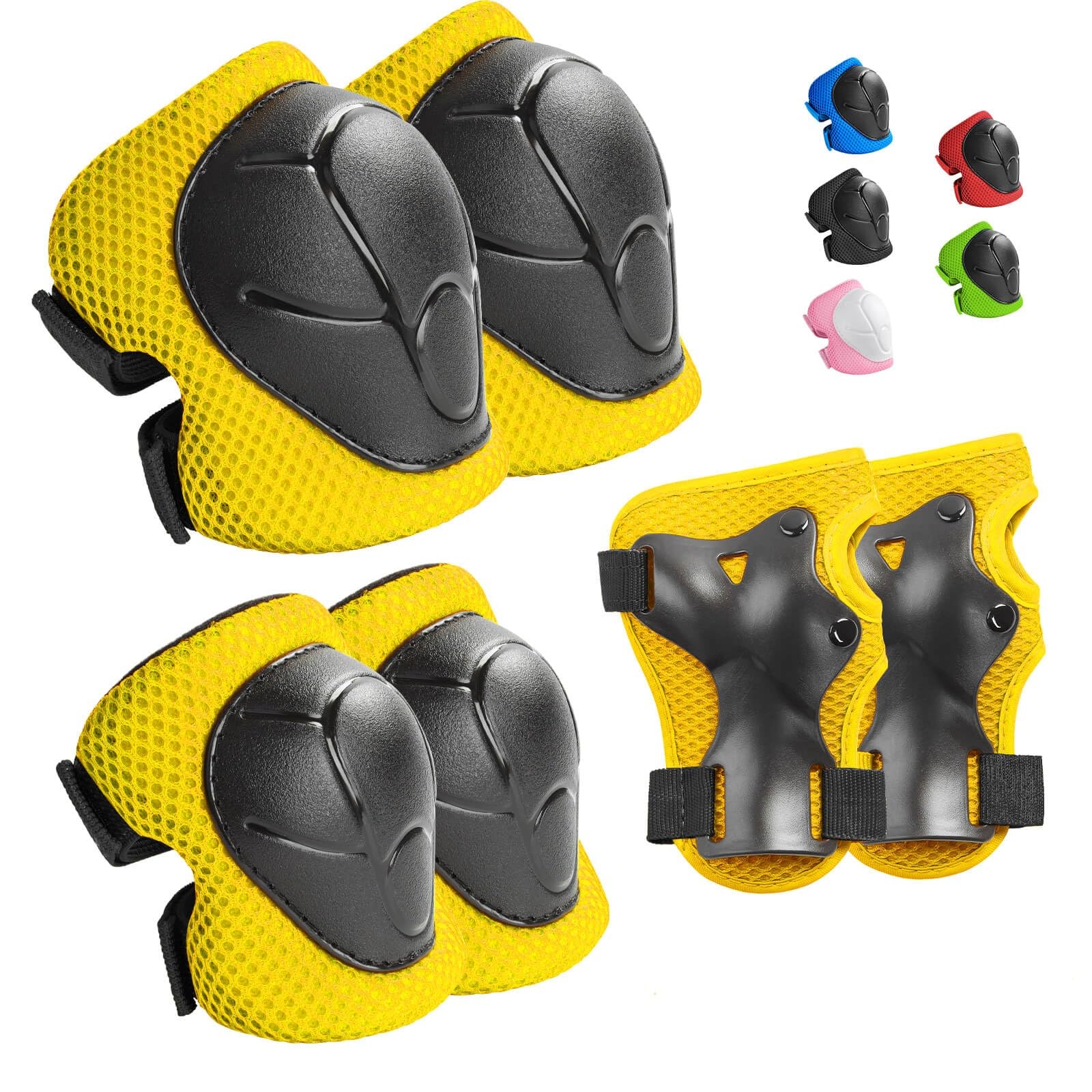 Wemfg Kids Protective Gear Set Knee Pads for Kids 3-14 Years Toddler Knee and Elbow Pads with Wrist Guards 3 in 1 for Skating Cycling Bike Rollerblading Scooter