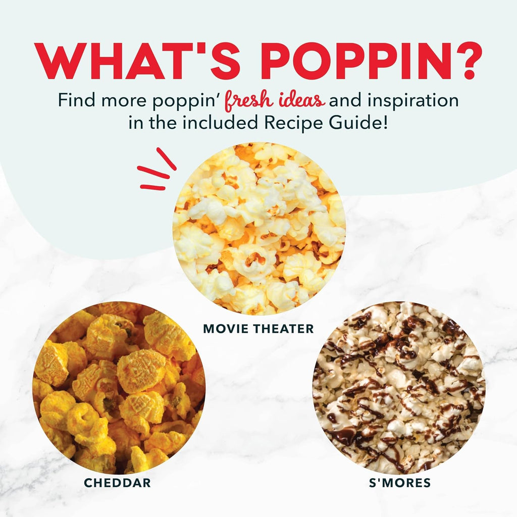 DASH Fresh Pop Popcorn Maker - Oil-Free, Air Popcorn Popper - With Measuring Cup & Recipe Guide - Perfect for Movie Nights - 16 Cups, Aqua