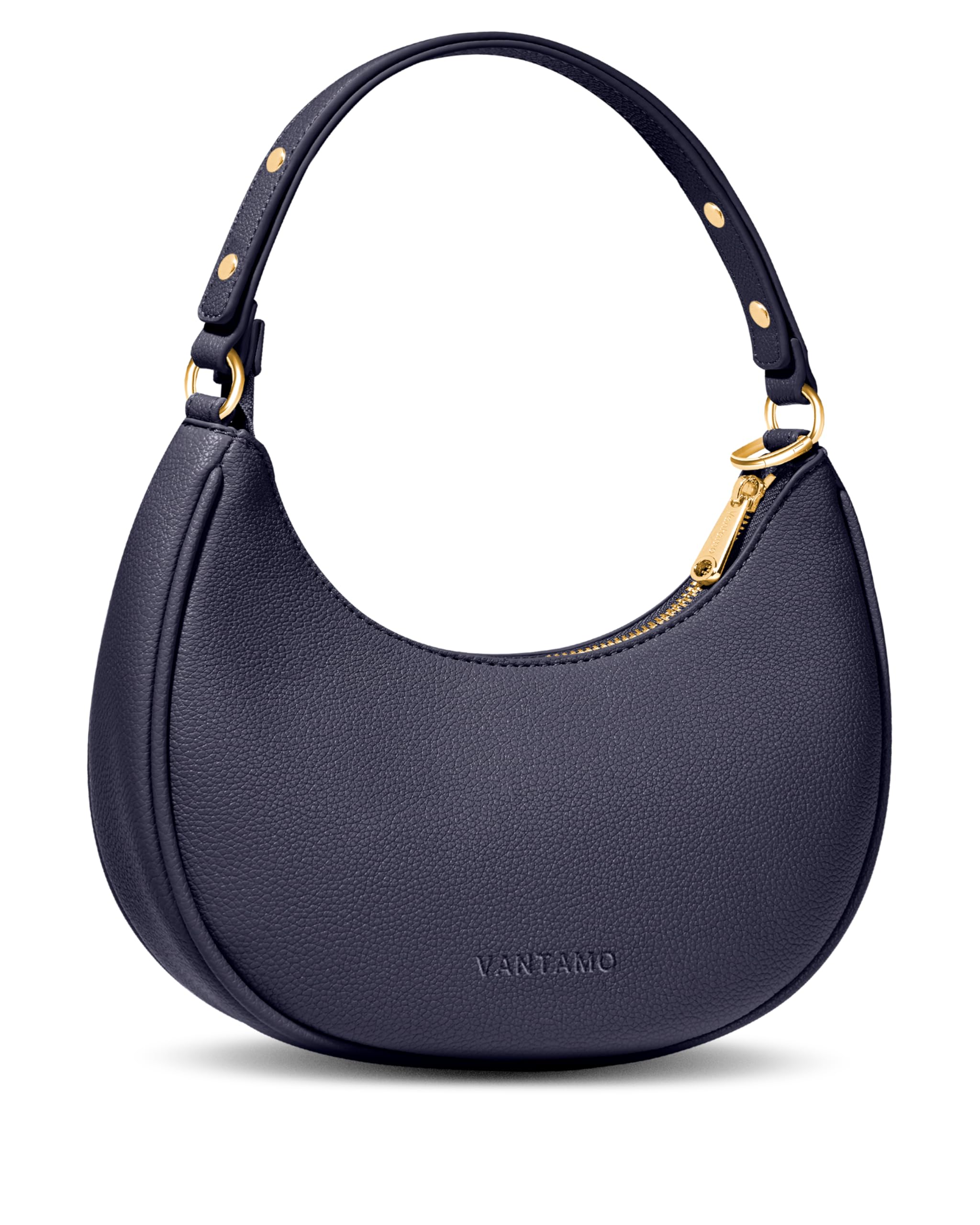 Vantamo Crescent Bags For Women with RFID Protection, Half Moon Clutch Purses for Women with Anti-Theft Clip for Extra Safety