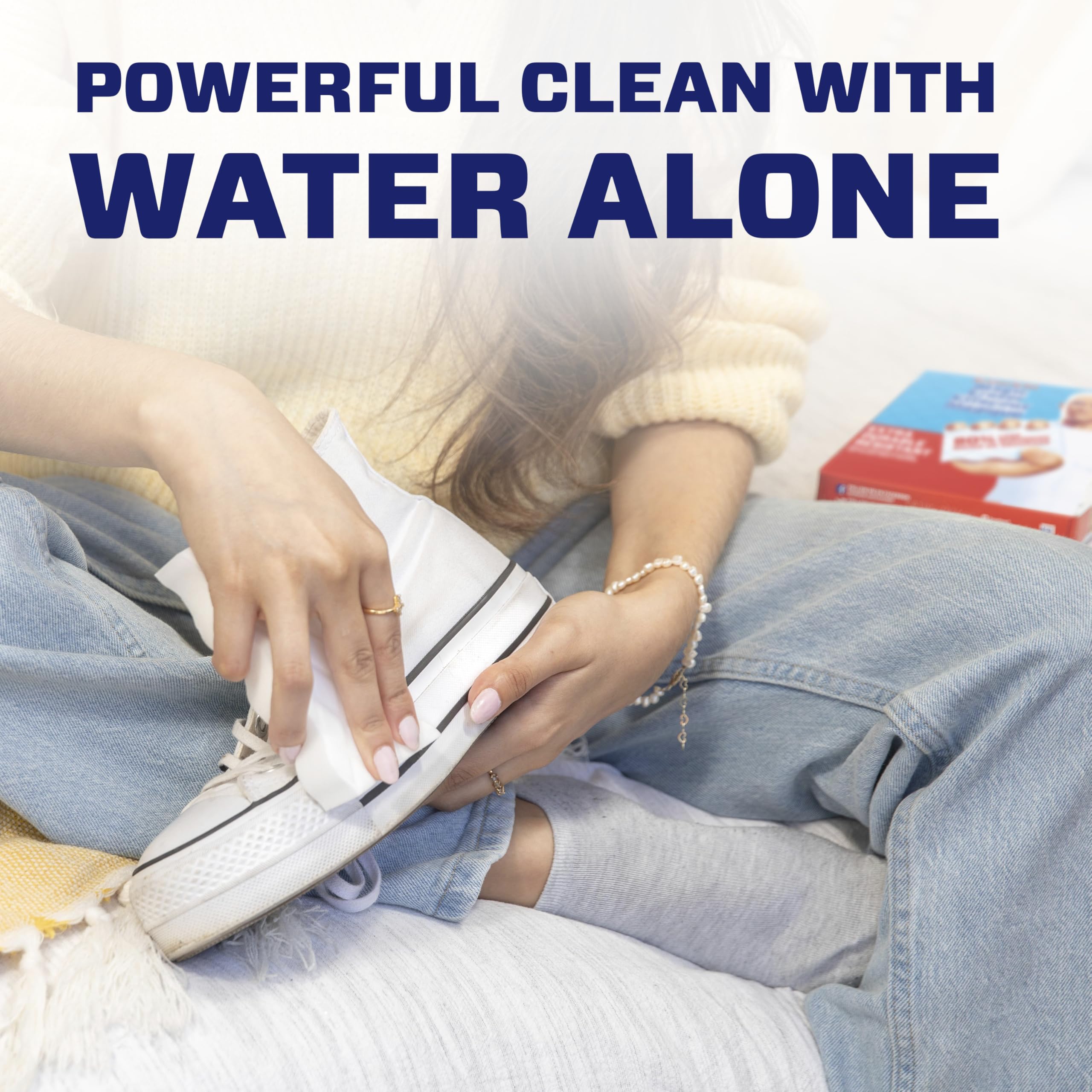 Mr. Clean Magic Eraser Sponge, All Purpose Cleaner, Cleaning Scrubber, Wall, Sneaker, Kitchen, Bathroom, Shower Cleaning Supplies, Melamine Sponge, Cleaning Pads, Whole Home Extra Durable, 12ct