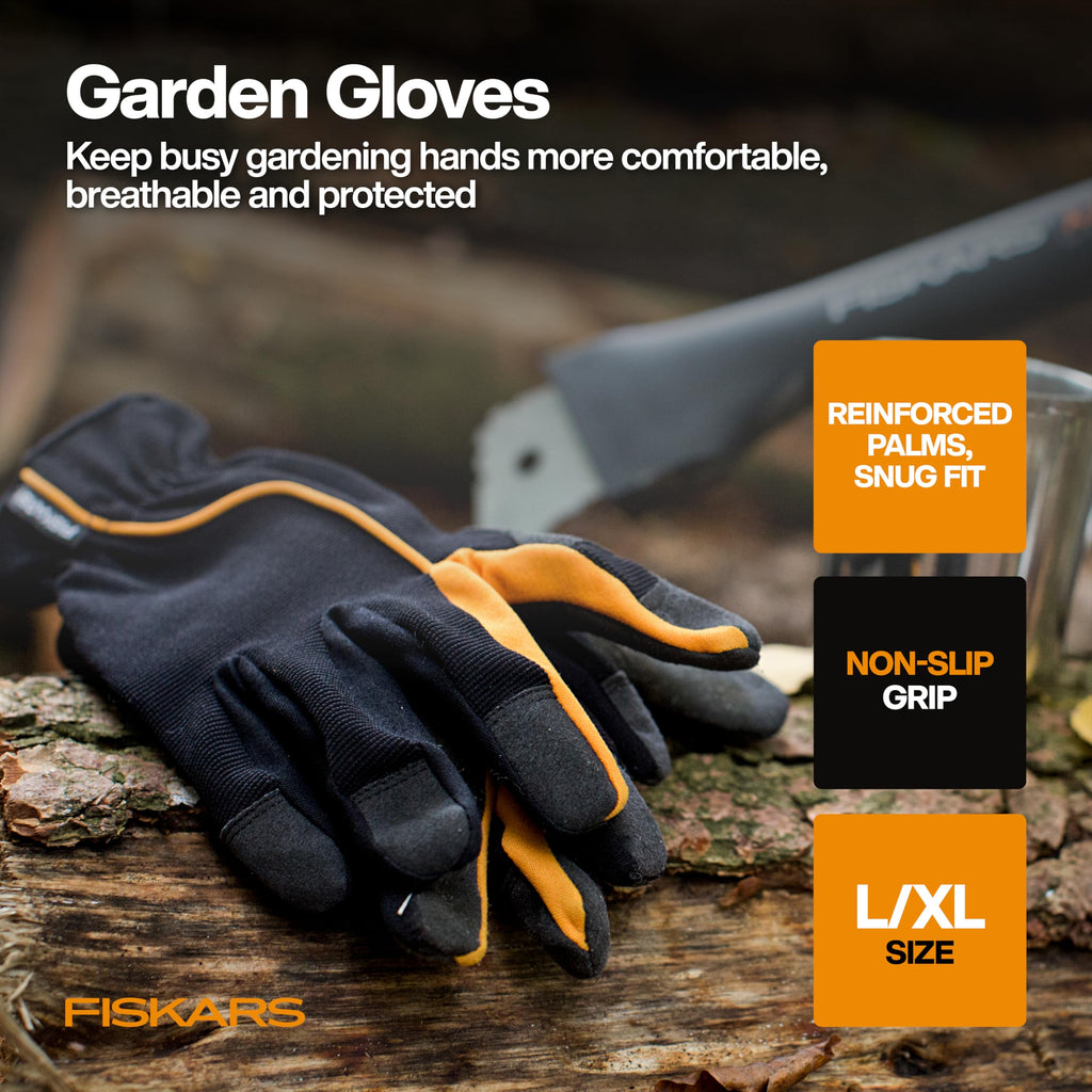 Fiskars Bypass Pruning Shears, 5/8" Cut Capacity Gardening Scissors, Self-Cleaning Sap Groove Prevents Sticking, Non-Slip Grip for Cutting Stems & Branches, Sharp Steel Blades w/ Low-Friction Coating