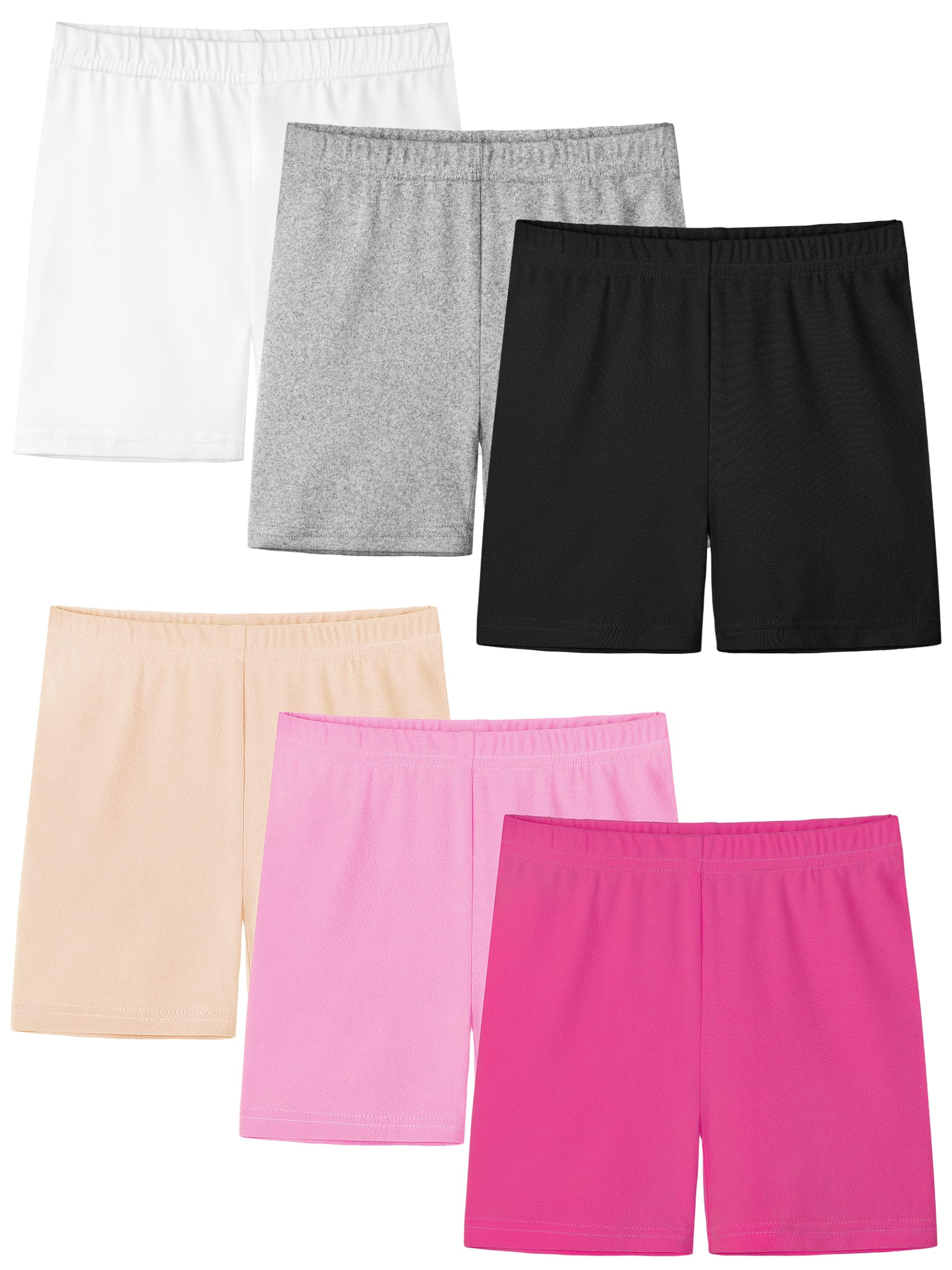 Resinta 6 Pack Girls Bike Shorts Under Dress Dance Cartwheel Shorts for Toddler Kids Summer Clothes Multicolor