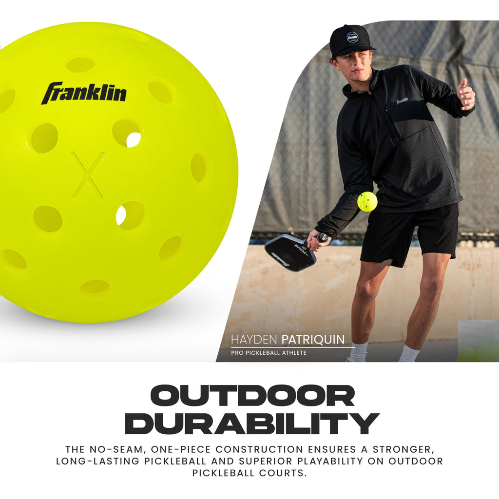 Franklin Sports X-40 Outdoor Pickleballs - Official Ball of USA Pickleball, APP Tour + US Open - Regulation Size