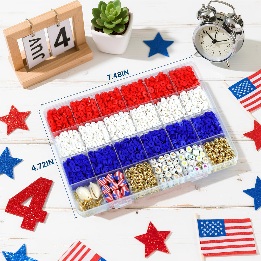Redtwo 5100 Clay Beads Bracelet Making Kit, Flat Preppy Beads for Friendship Jewelry Making,Polymer Heishi Beads with Charms Gifts for Teen Girls Crafts for Girls Ages 8-12