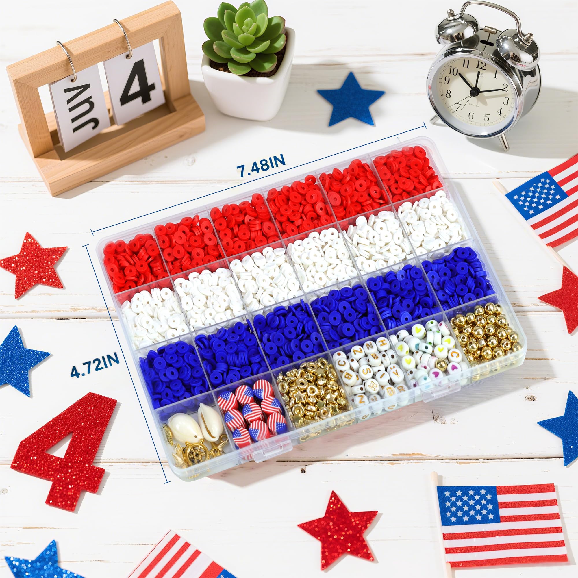 Redtwo 5100 Clay Beads Bracelet Making Kit, Flat Preppy Beads for Friendship Jewelry Making,Polymer Heishi Beads with Charms Gifts for Teen Girls Crafts for Girls Ages 8-12
