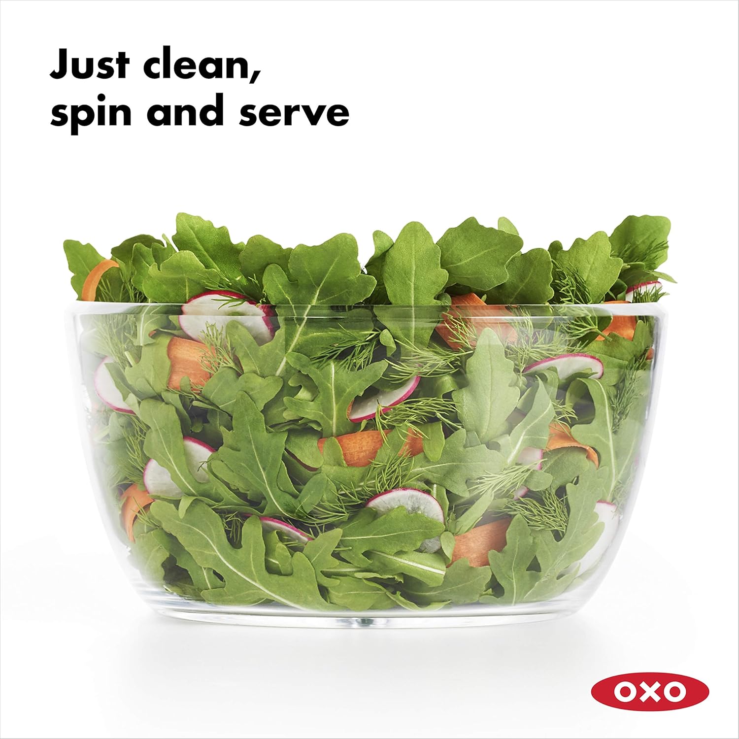 OXO Good Grips Salad Spinner | Lettuce Spinner | Fruit Washer | Fruit Washing Bowl with Strainer | Vegetable Cleaner | Salad Cleaner | Lettuce Washer | 6.22 Quart Capacity