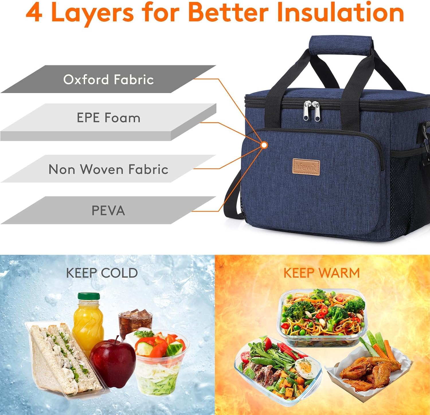 Lifewit Medium Lunch Bag, Insulated Lunch Box, Soft Cooler Cooling Tote for Adult Men Women, Black 12-Can (9L)