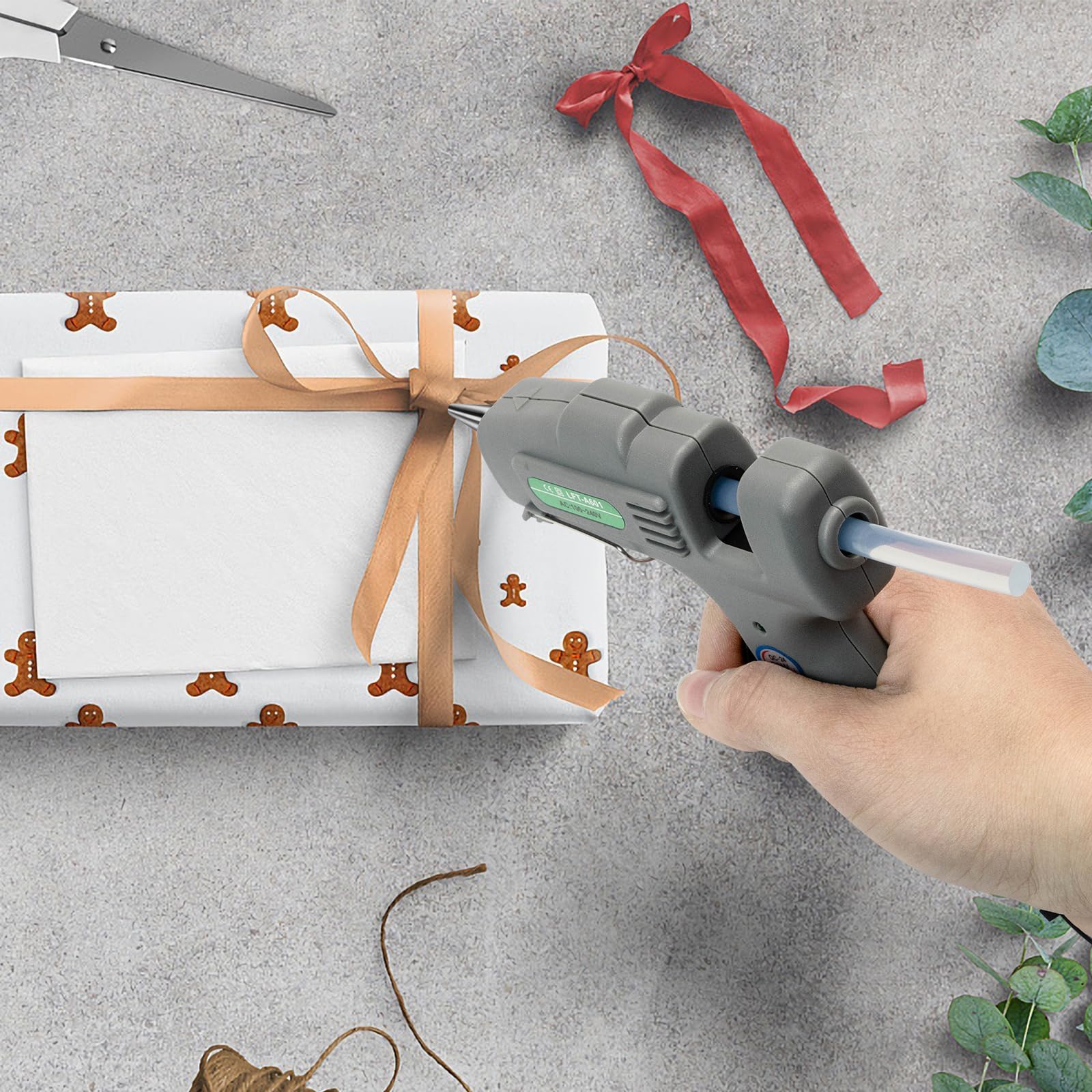 SHJADE Hot Glue Gun with 30 Glue Sticks, 20W Mini Hot Melt Gun Kit(White) | Fast Preheating, Ideal for School Crafts, DIY Arts, and Quick Home Repairs, Compact, Suitable for 0.27" Glue Sticks