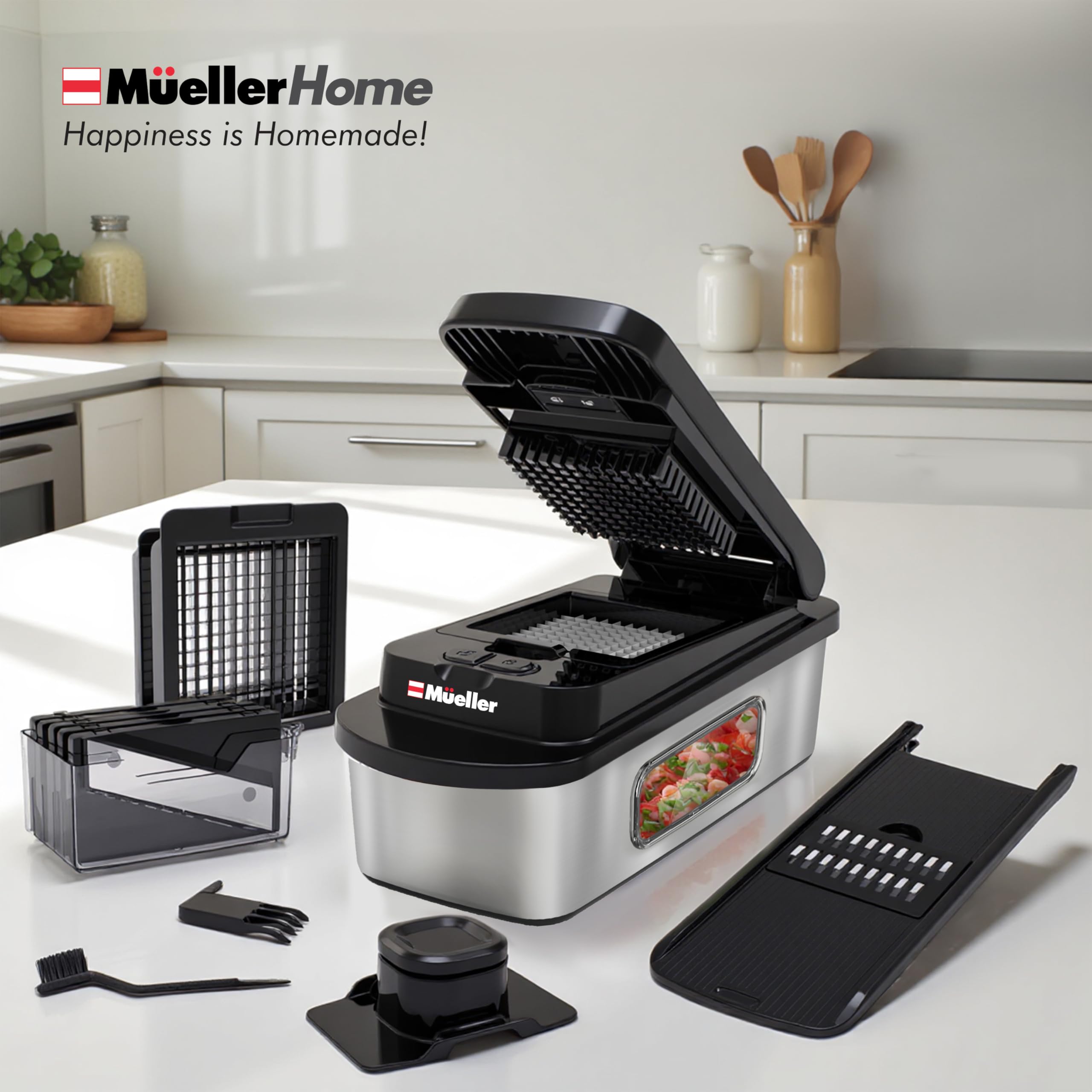 Mueller The Real Original Pro Chopper since 2013 Vegetable Chopper Mandoline Slicer, 8 Blade Food Veggie Chopper Onion Vegetable Cutter with Container, Kitchen Gadgets & Essentials, (10 in 1)