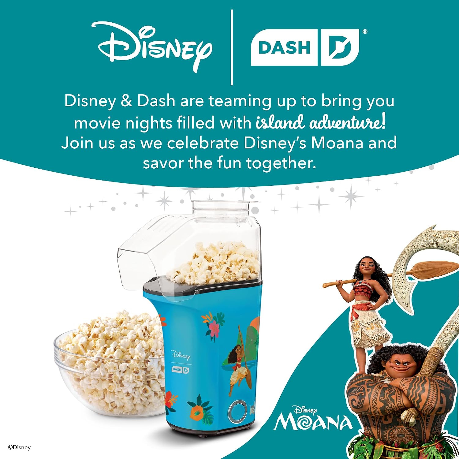 DASH Fresh Pop Popcorn Maker - Oil-Free, Air Popcorn Popper - With Measuring Cup & Recipe Guide - Perfect for Movie Nights - 16 Cups, Aqua