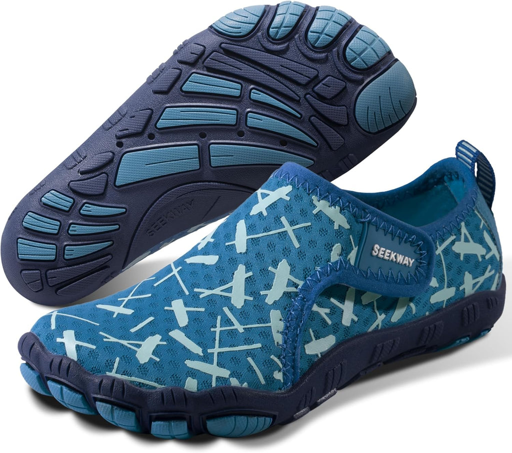 SEEKWAY Barefoot Water Shoes for Kids - Wide Toe Box and Quick-Dry Sand Shoes Toddler for Hiking Swim Beach Pool Kayak Sport Accessories, Camping Essentials Non-Slip for Boys Girls Sizes